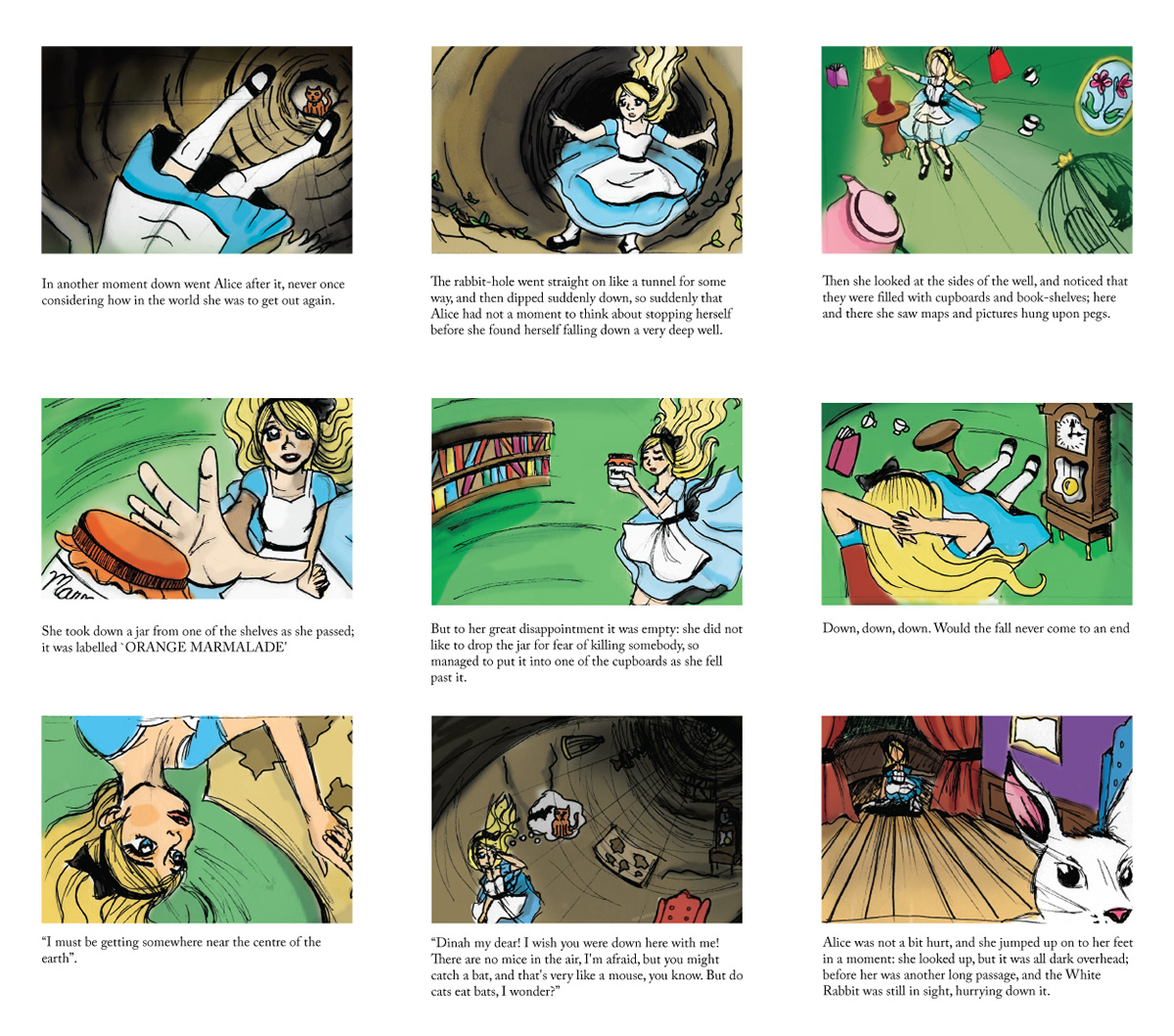 Lisa Mancini Alice in Wonderland Story Board