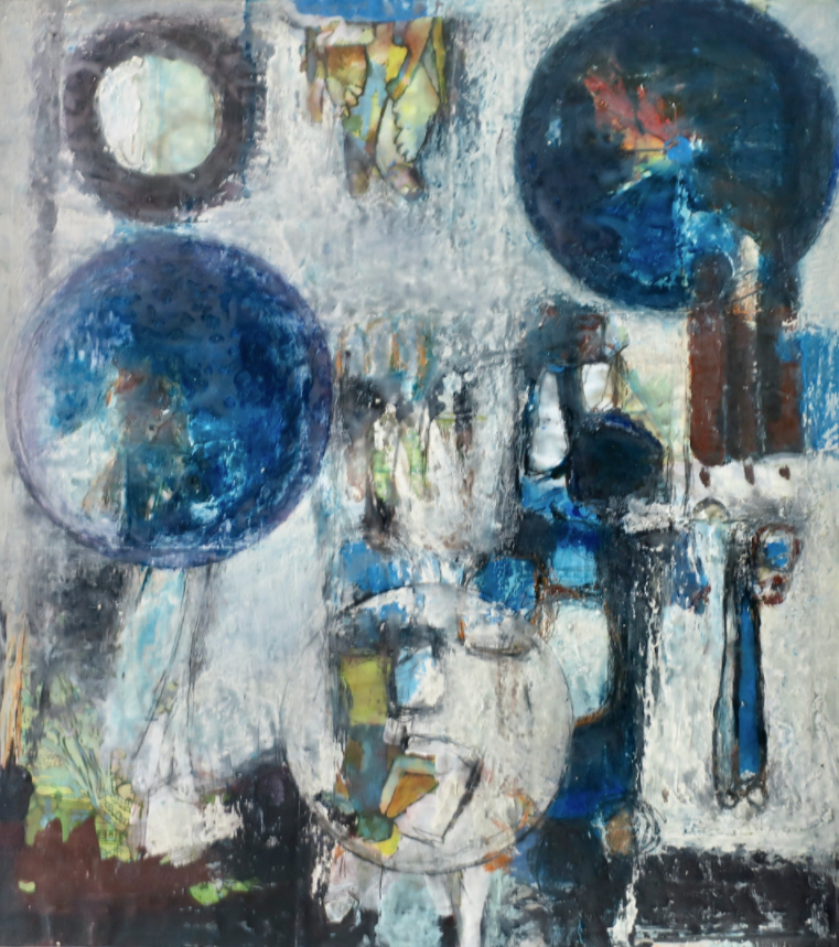 Cecilia Thibes | Mixed media on cardboard with resin | 28 x 29 inches | 2019