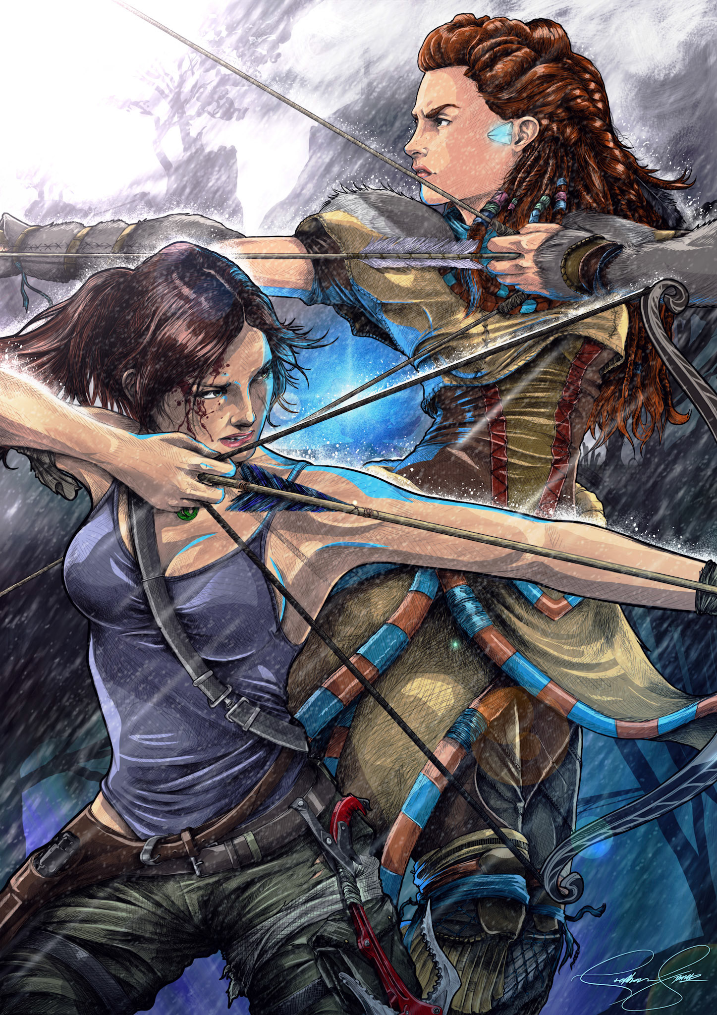Aloy the Nora x Lara Croft