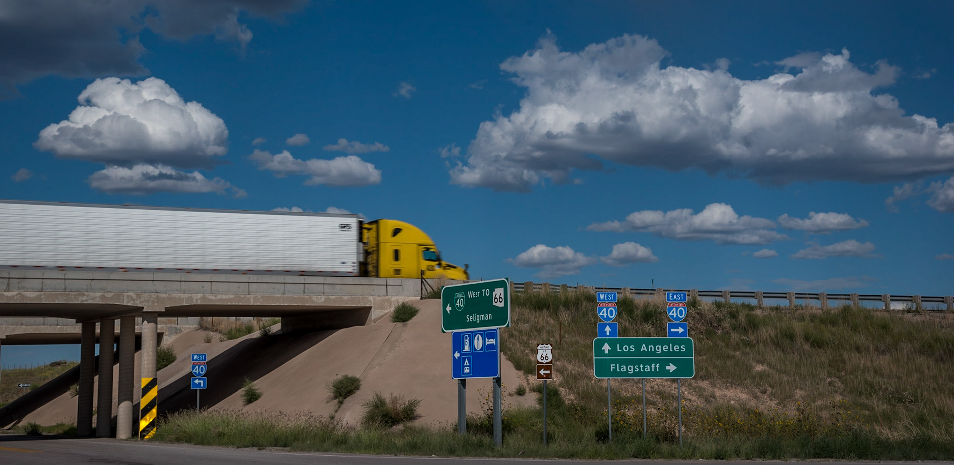 Trucking on the I40 heading for Flagstaff, Arizona