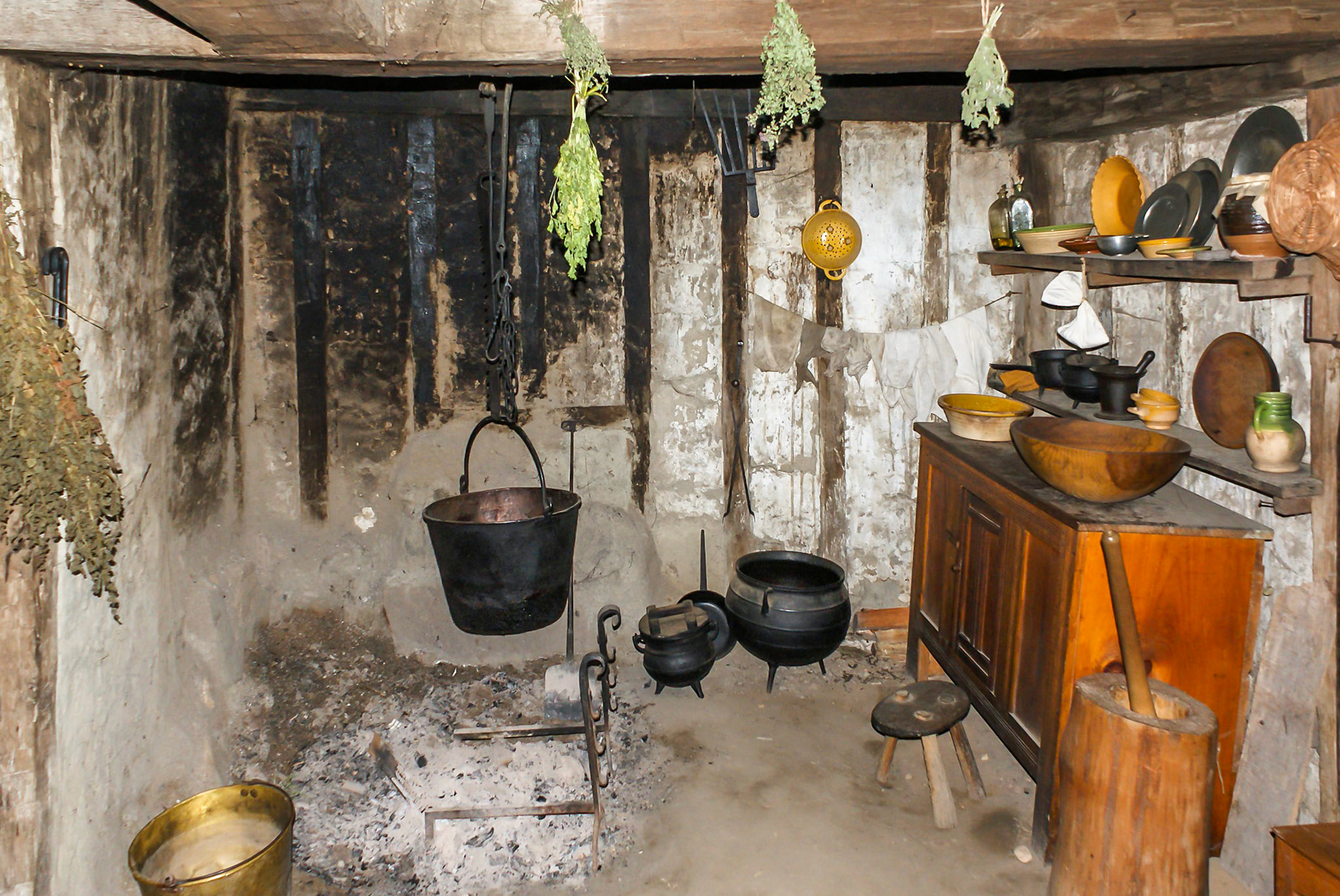 Cooking in a Pilgrim's House, Plymouth, Massachusetts