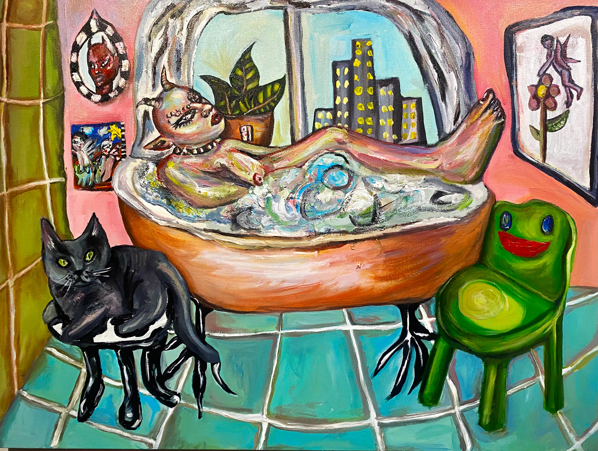 "To Be a Siren", acrylic on canvas, 30 x 40"