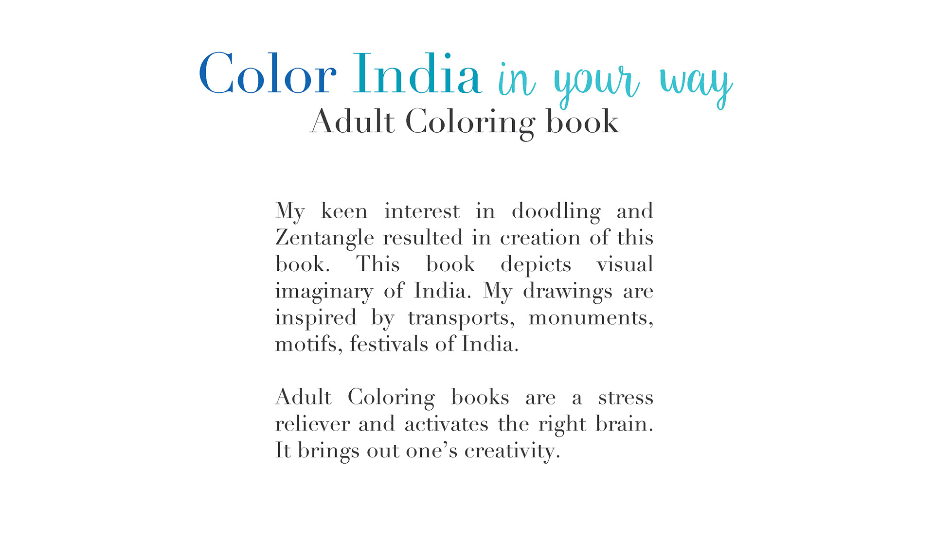 Download Rajvi Shah Color India In Your Way Adult Coloring Book