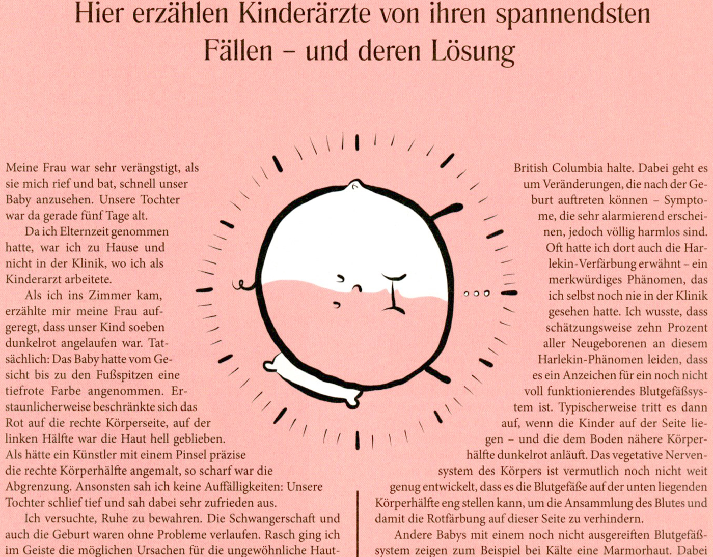 Das Baby, das rot anlief