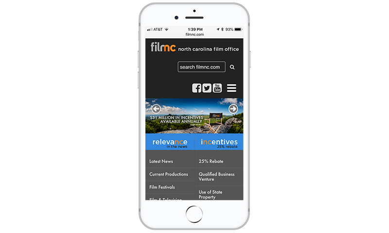 Website NC Film Mobile Layout