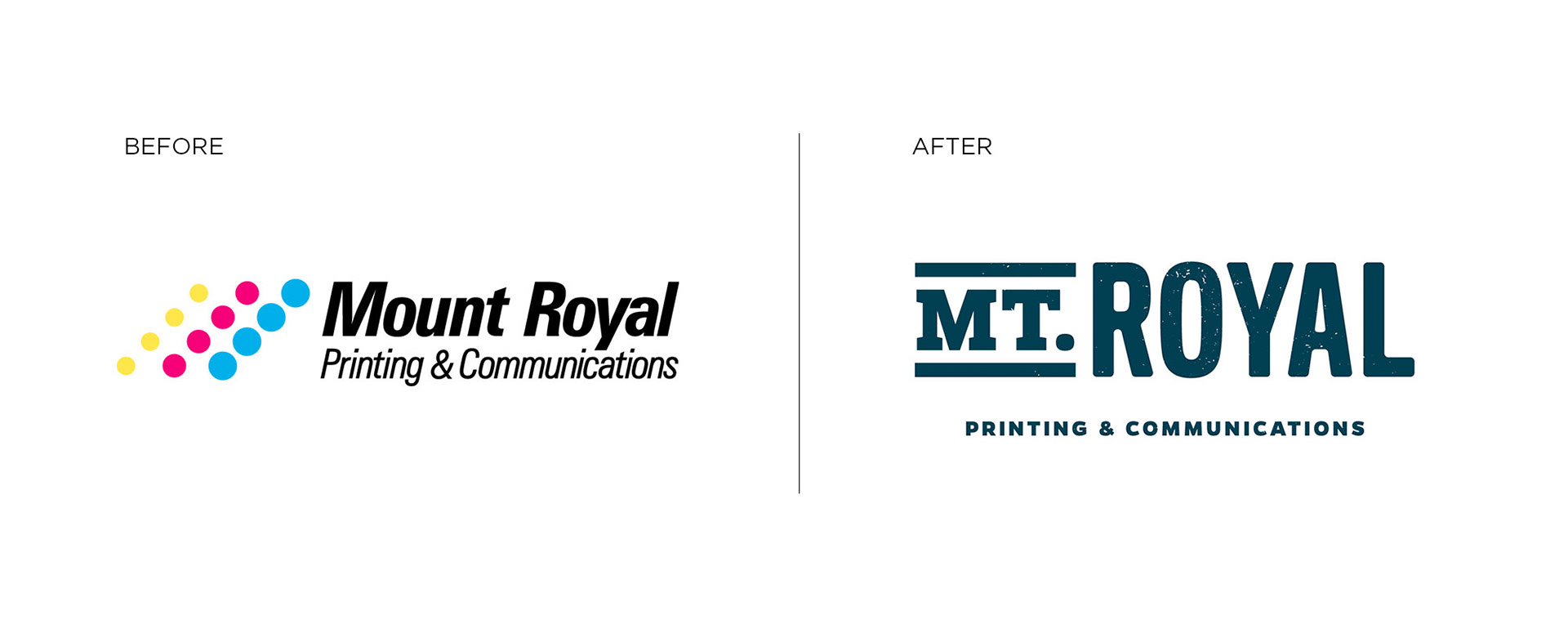 Emilee Beeson branding logo design comparison of logo before and after redesign.