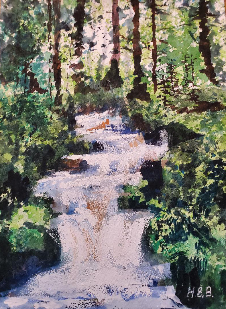 Spring Runoff by Henry Bertorelli, $75, image: 7" x 10.25", matted: 11" x 14"