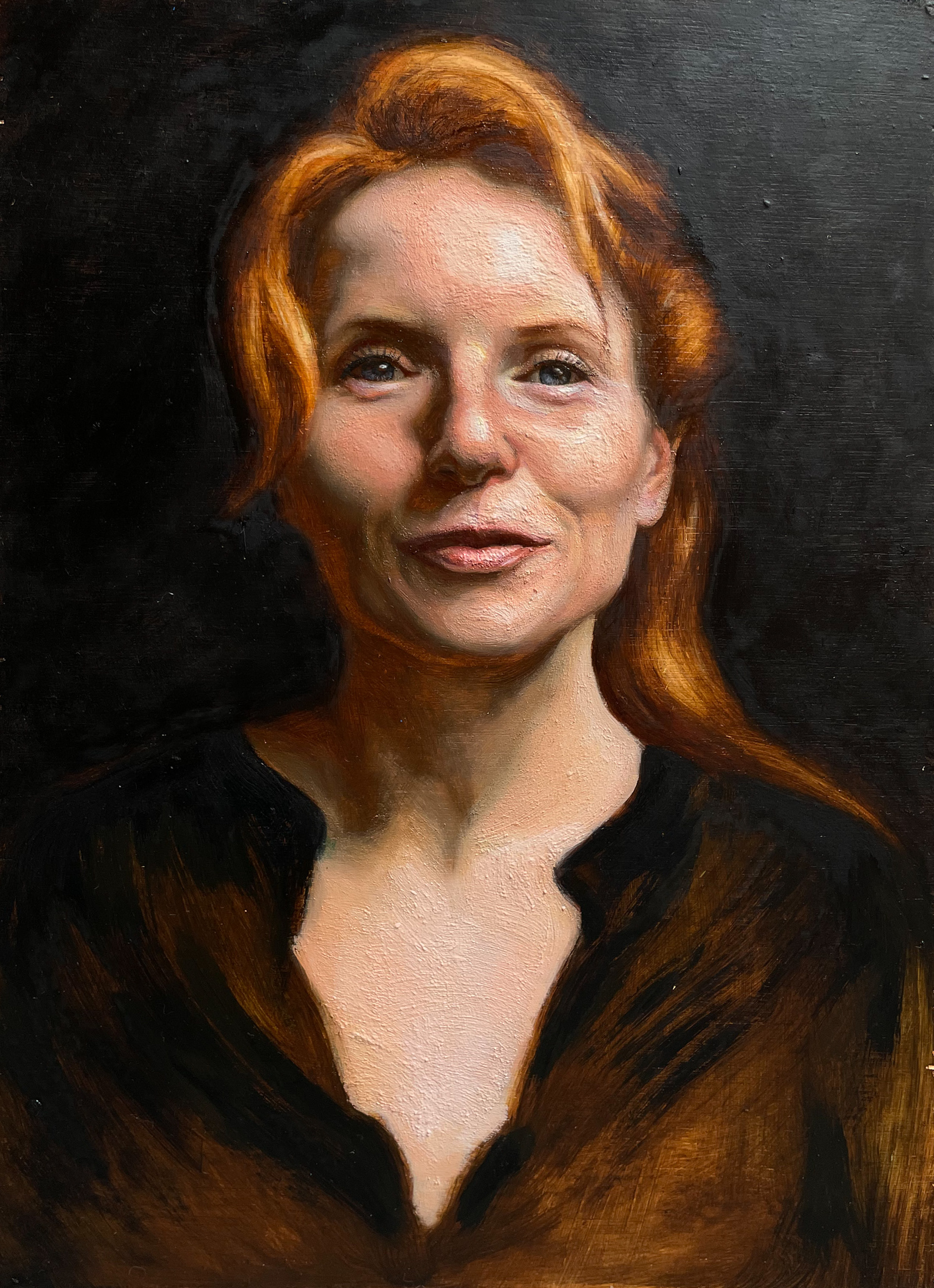 Raising Teens, Oil on board, 25 x42cm.