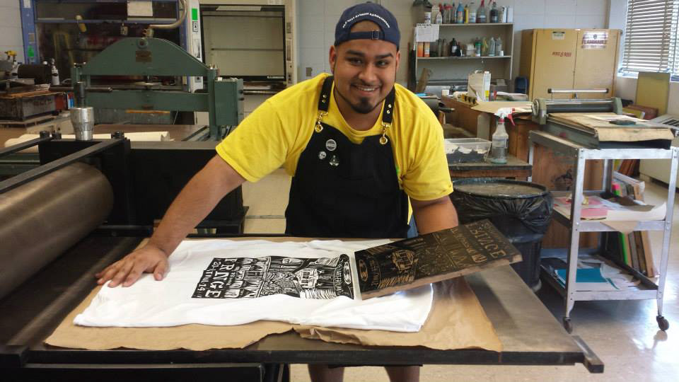 Printing t-shirts for the Oxford Fringe Festival in Oxford, MS