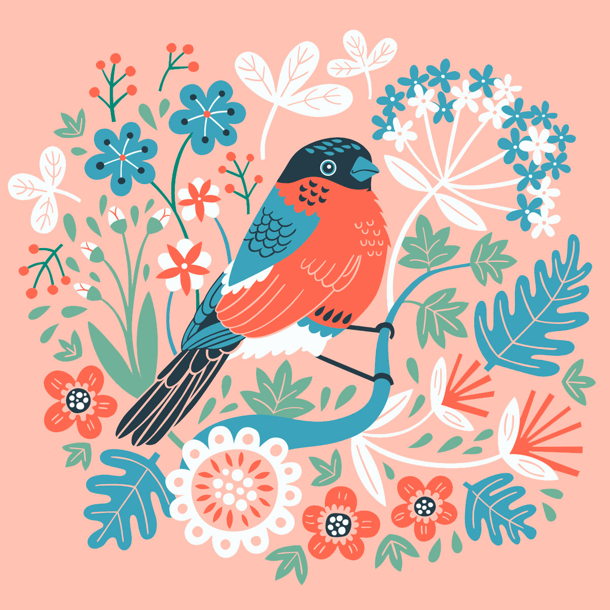 Bullfinch Birdy Mug Design