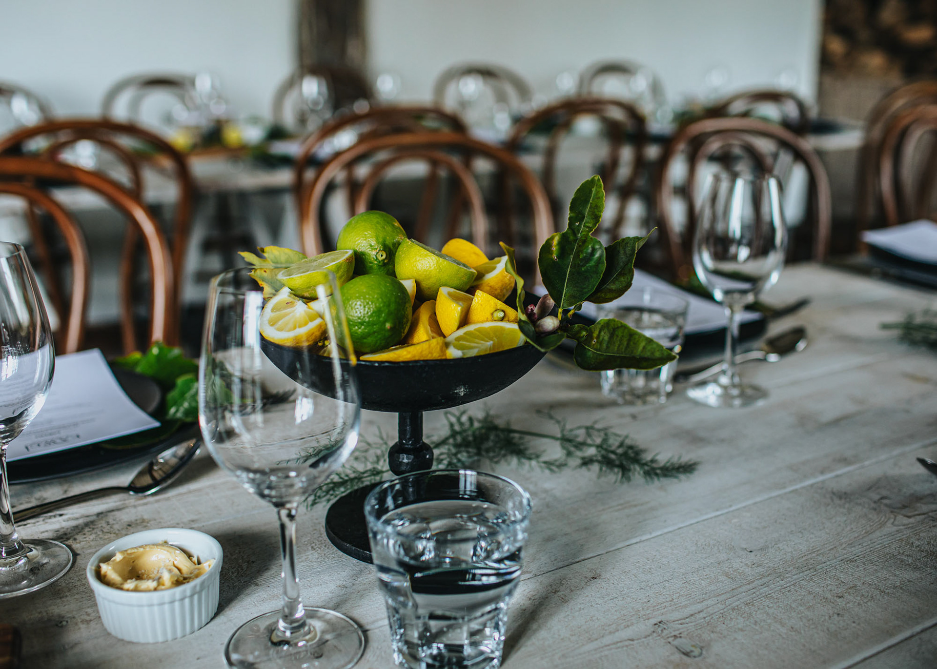 Table setting at the Ladies Lunch at Black Barn