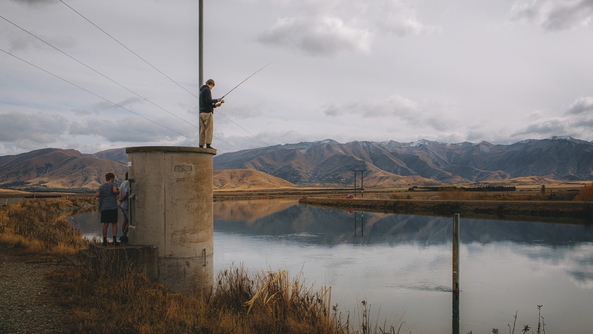 Fishing in the Pukaki Canal near Twizel
