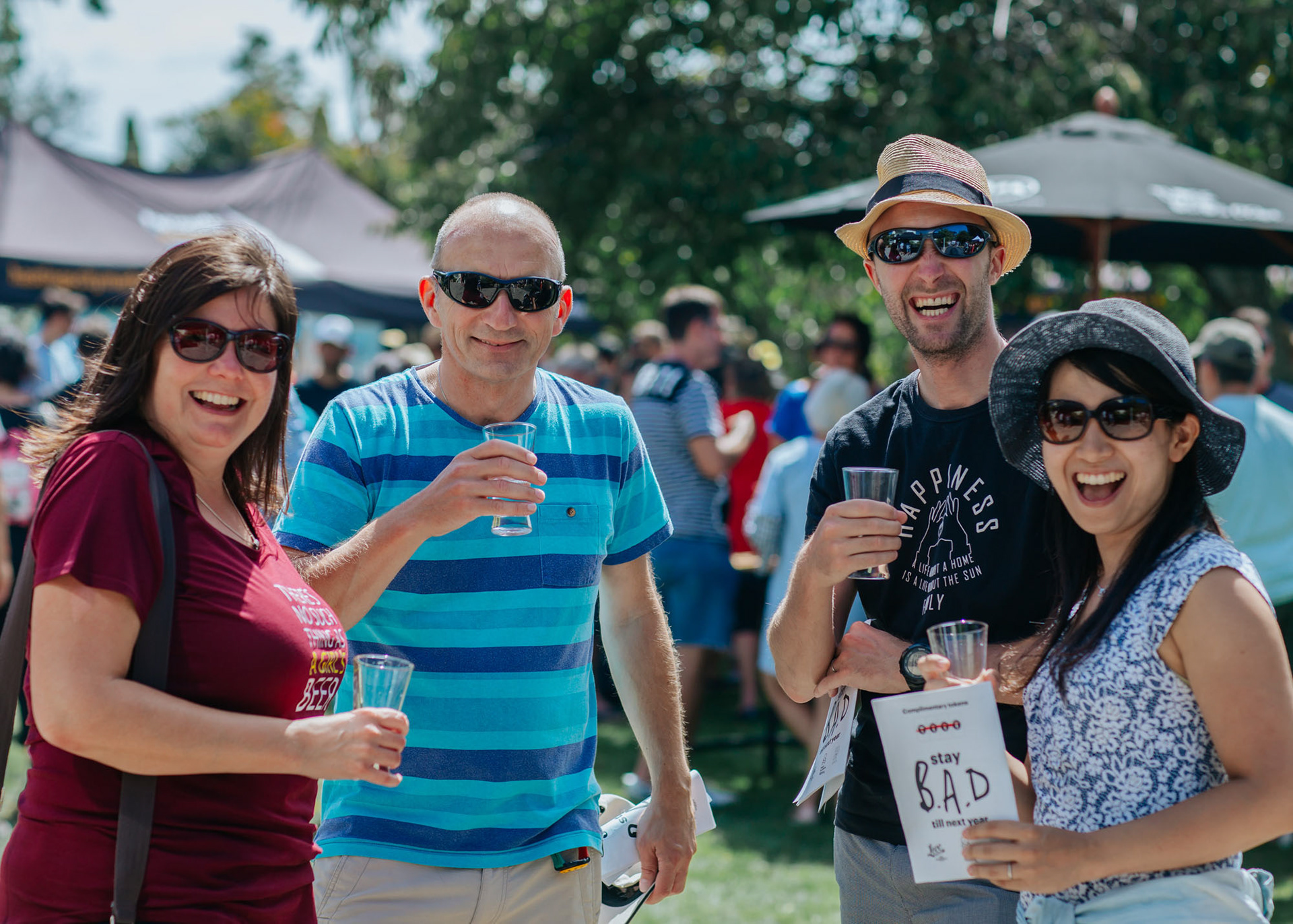 Four BAD attendees enjoying themselves in the sun