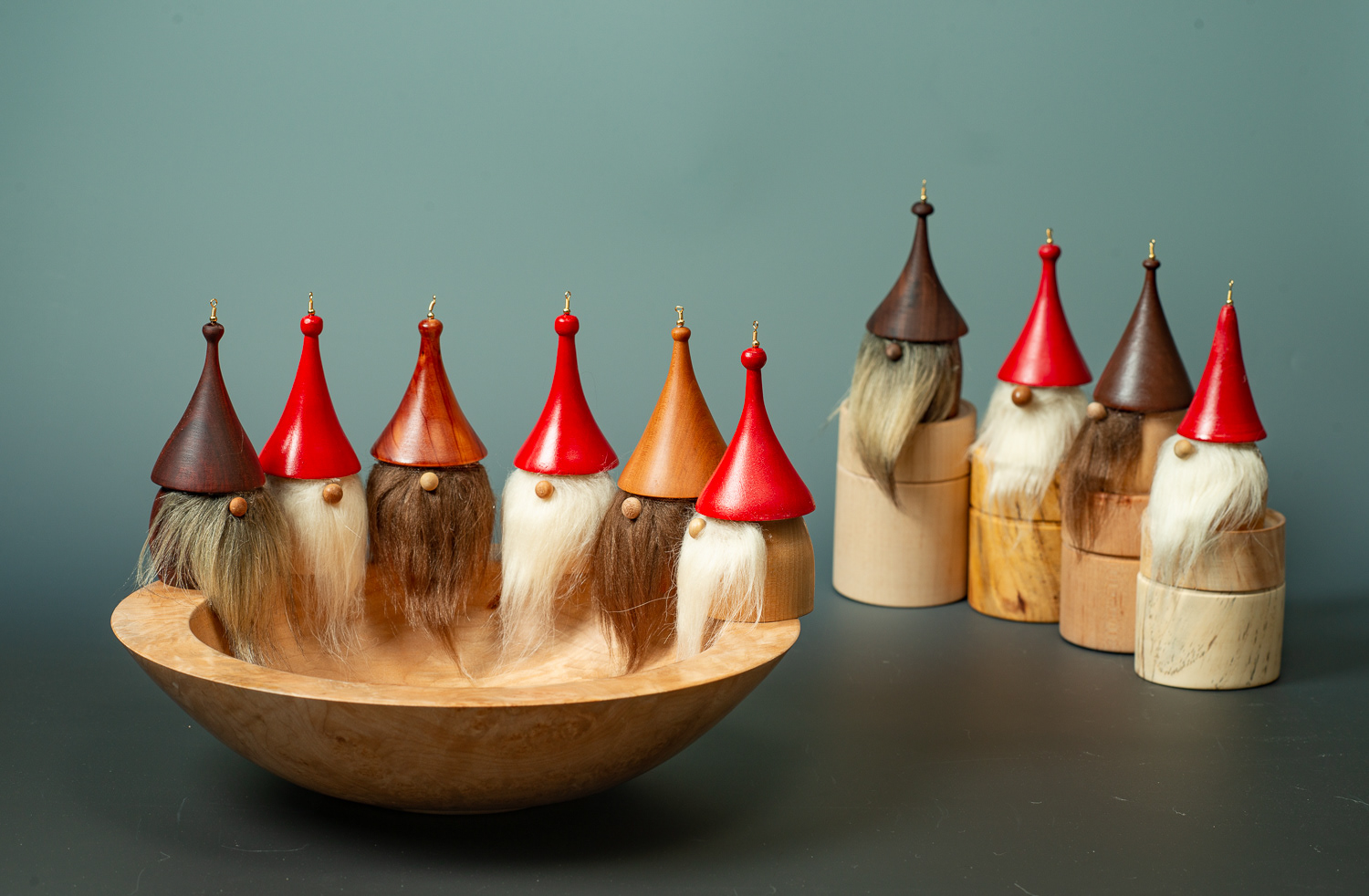 Gnomes - approx 4" high X 2" wide - $40 each or 3 for $105 (pedestals not included)