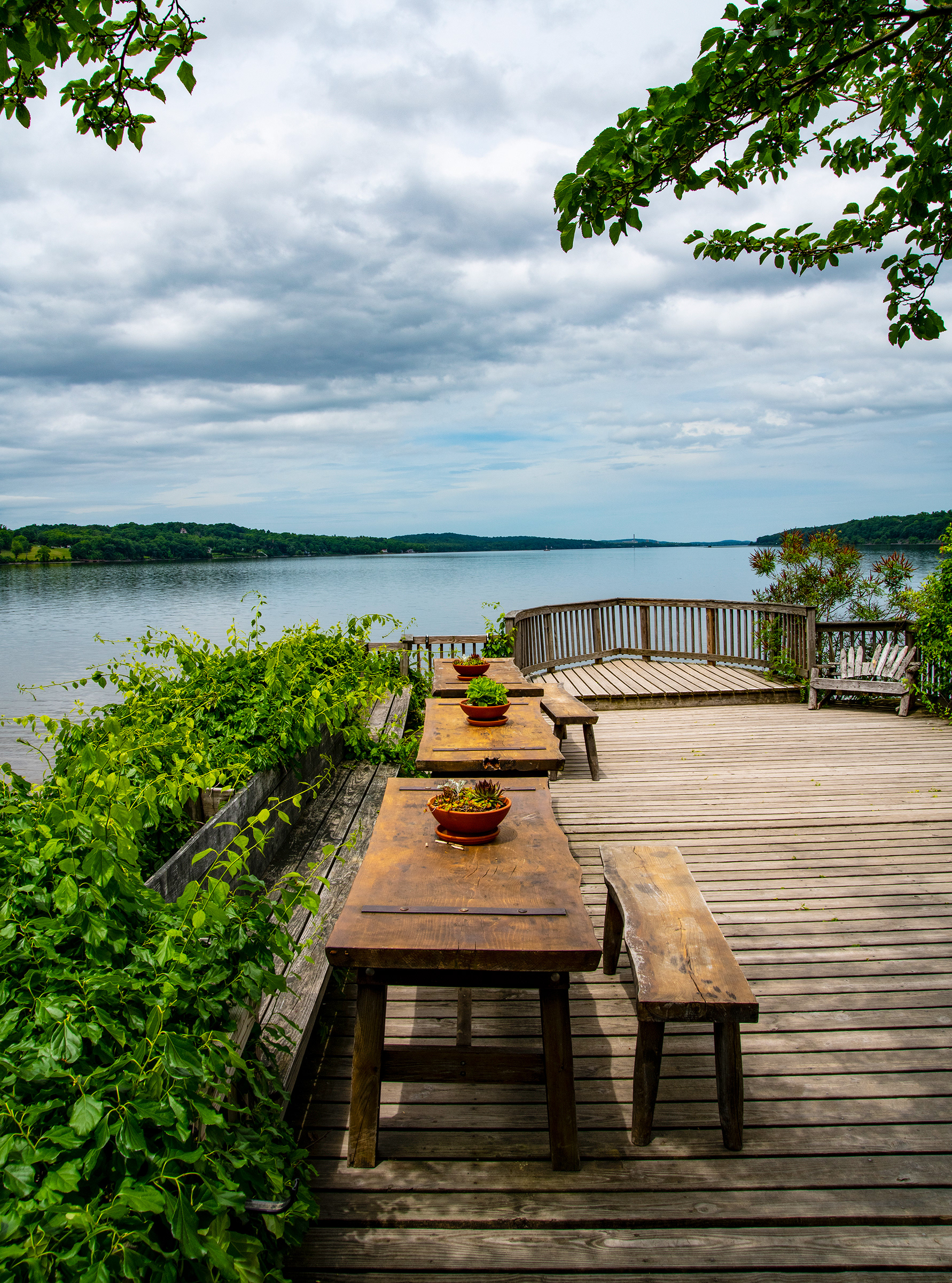Deck at Saugerties Lighthouse on the Hudson River, New York