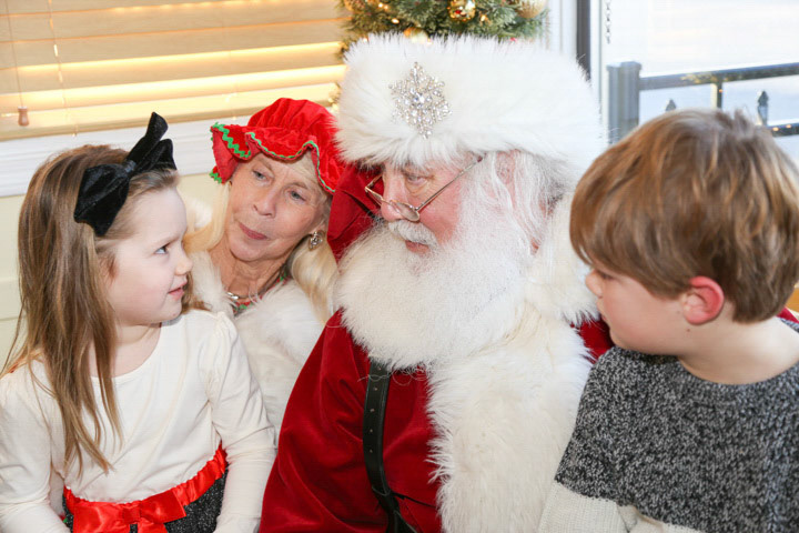 Santa and Mrs Claus  with two of the good children of Cheddar Box Too.