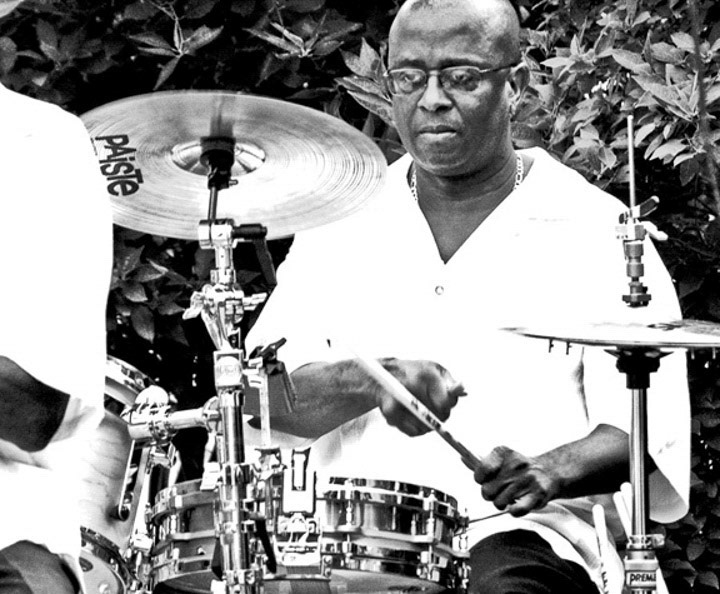 Drummer for the Rick DeBow Band playing at the SUMMITT.