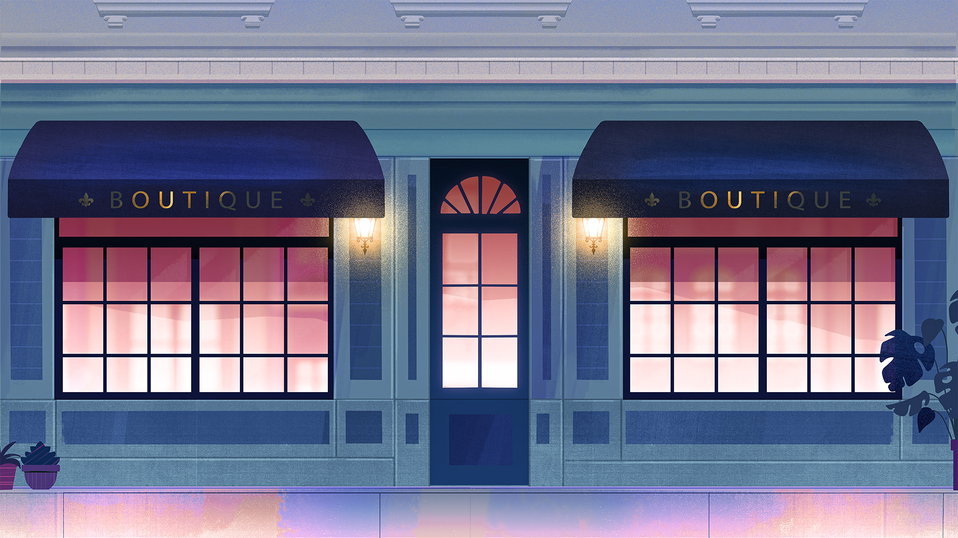 Style frame illustrated and then animated by an animation studio in south america. Depciting a magical Paris at night.