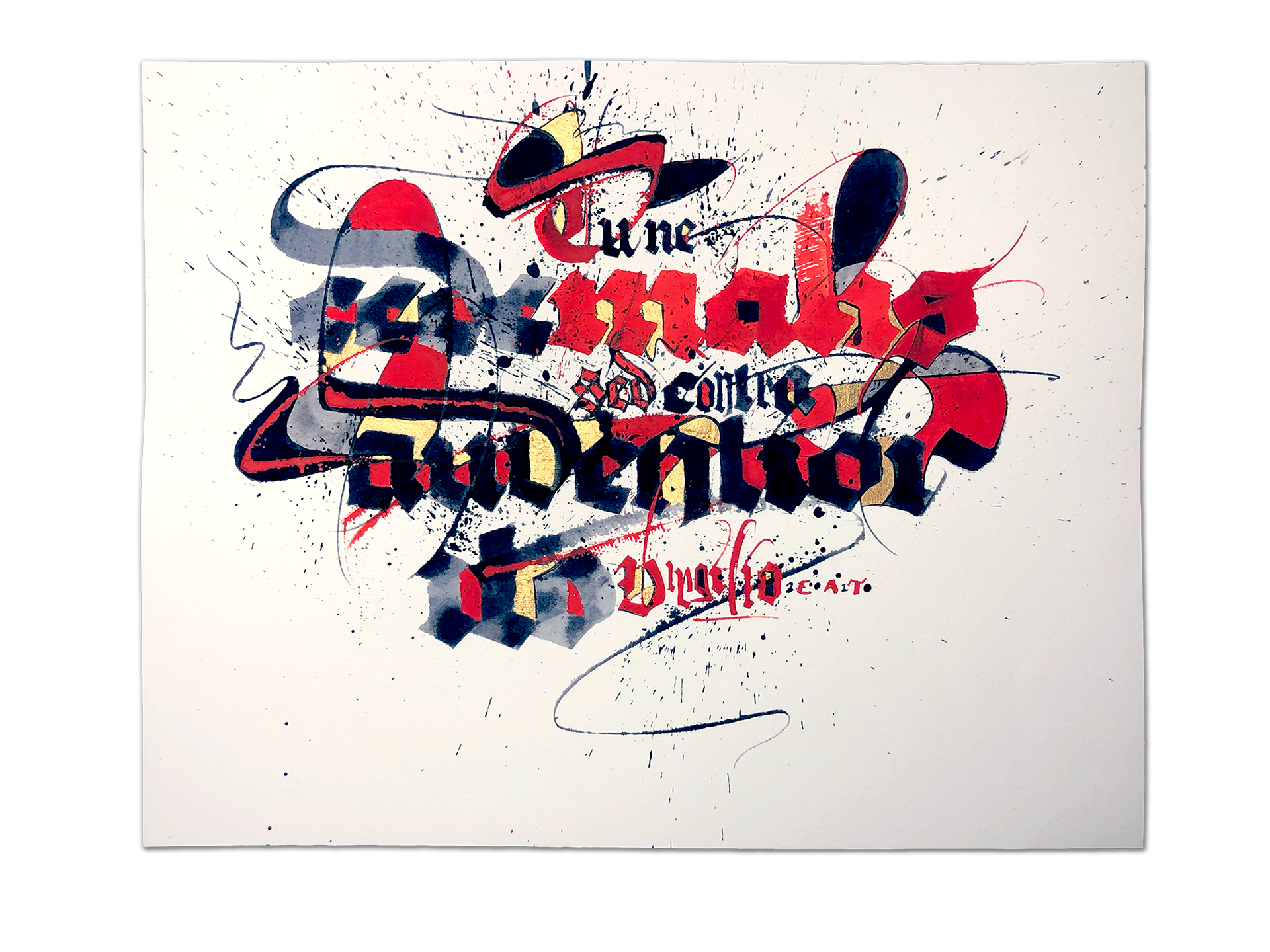 Eduardo Aire Torres Professional Portfolio Ruling Pen Blackletter