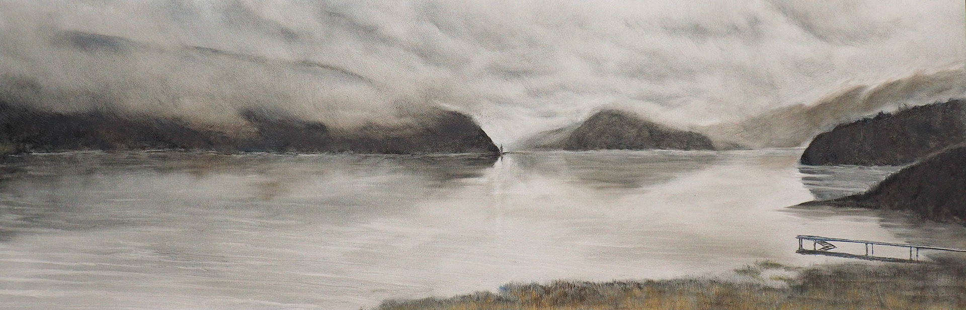 'Dawsons Jetty'. Oil on Canvas 1525x505mm