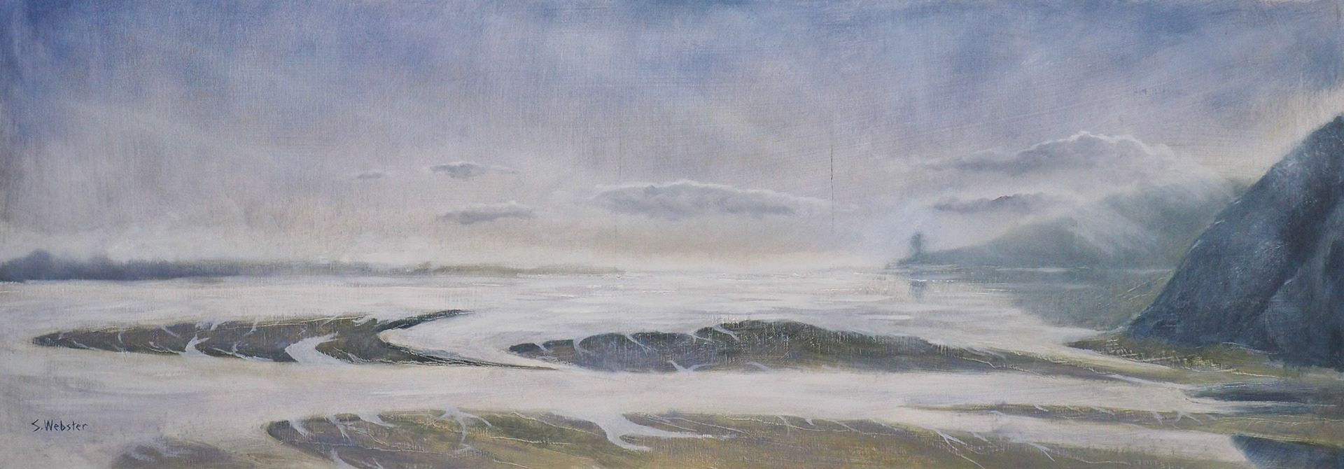 'Incoming Tide'. Oil on Wood 1200x430mm
