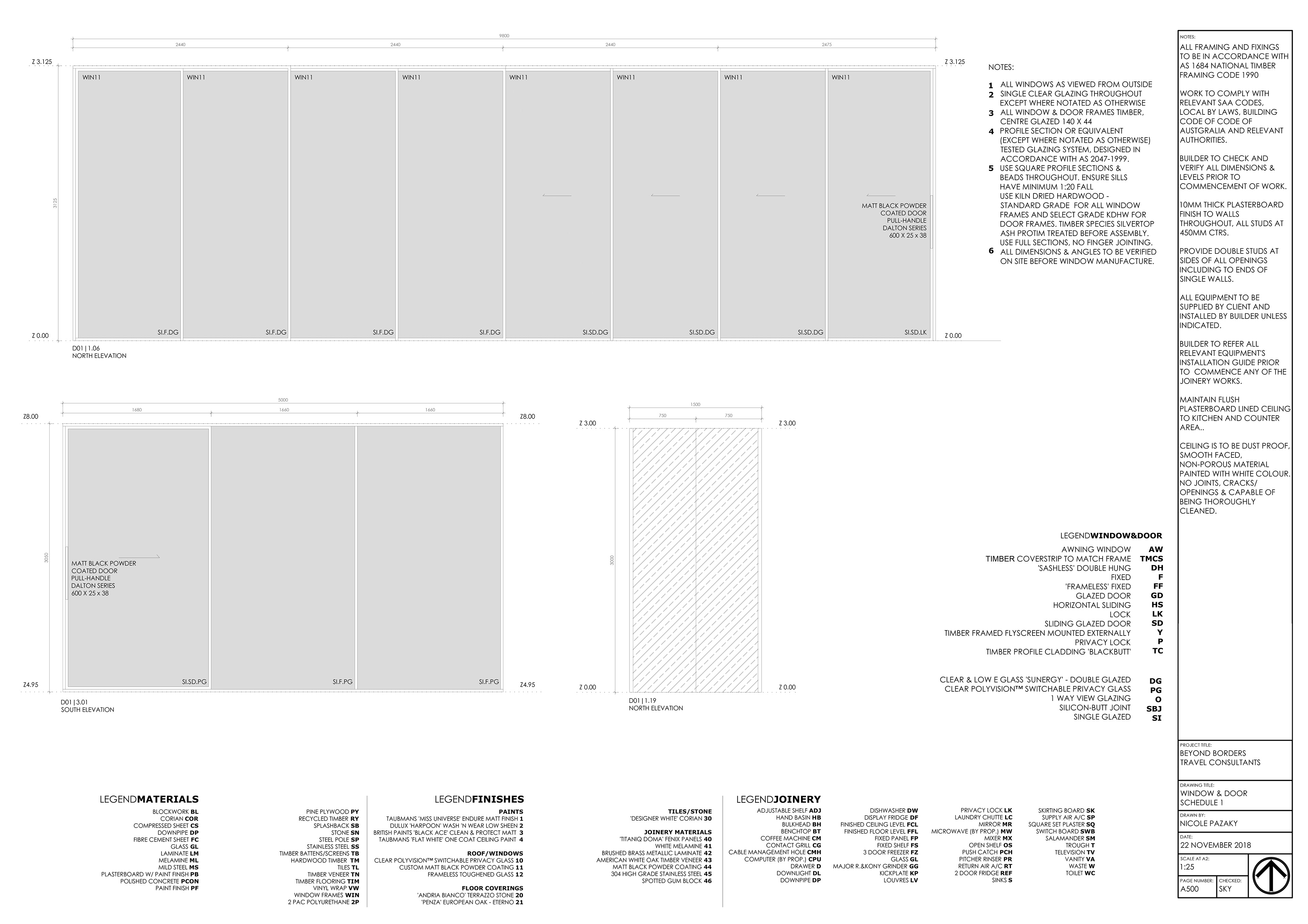WINDOW & DOOR SCHEDULE 1