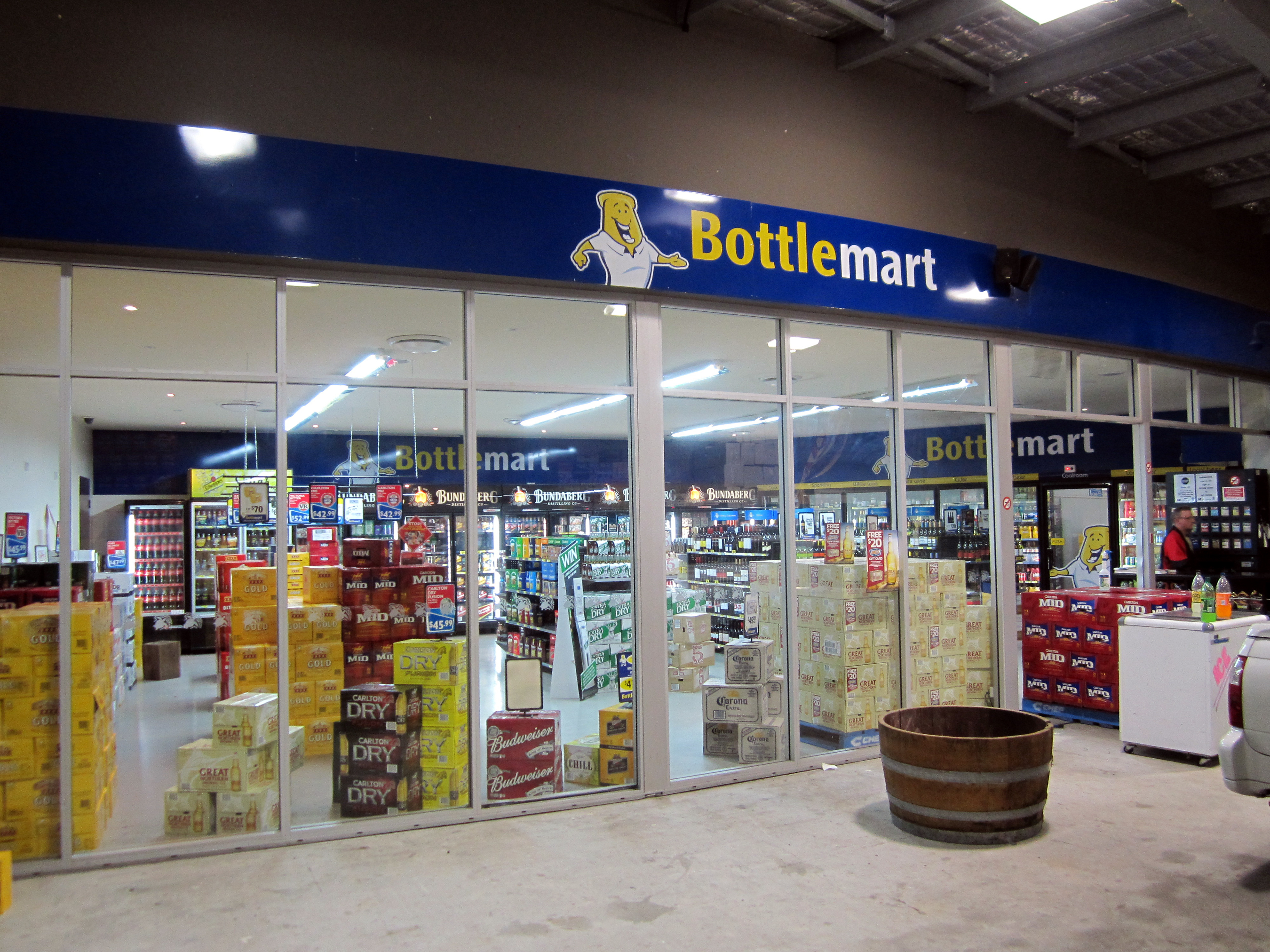 Bottlemart shopfront branding