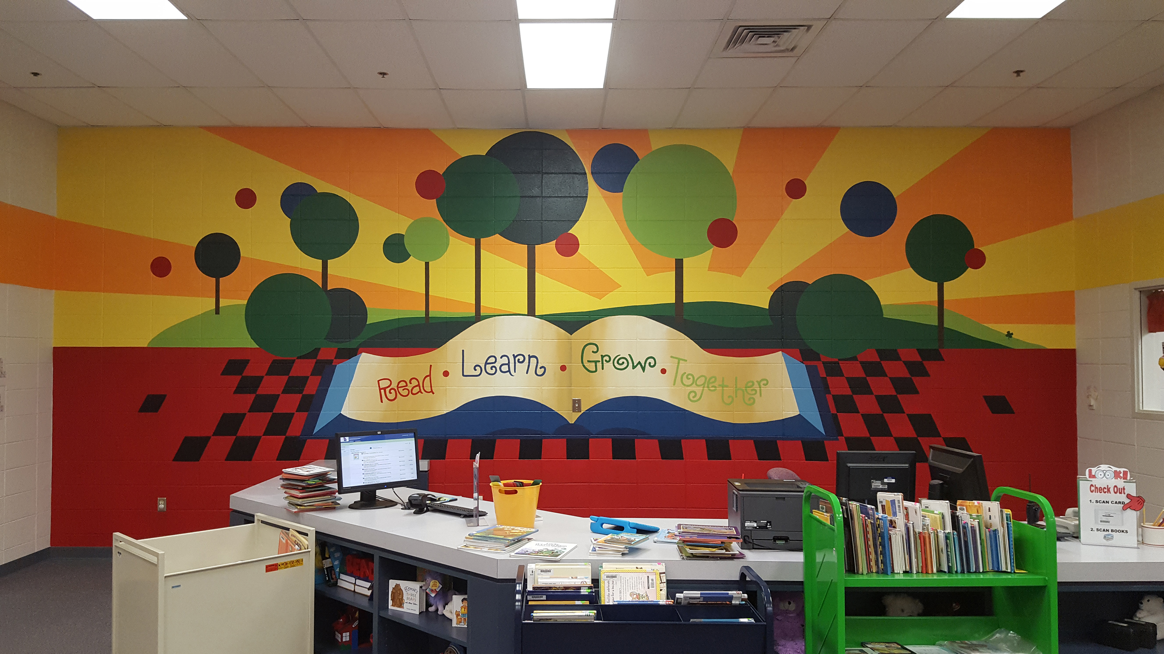 The main media center mural