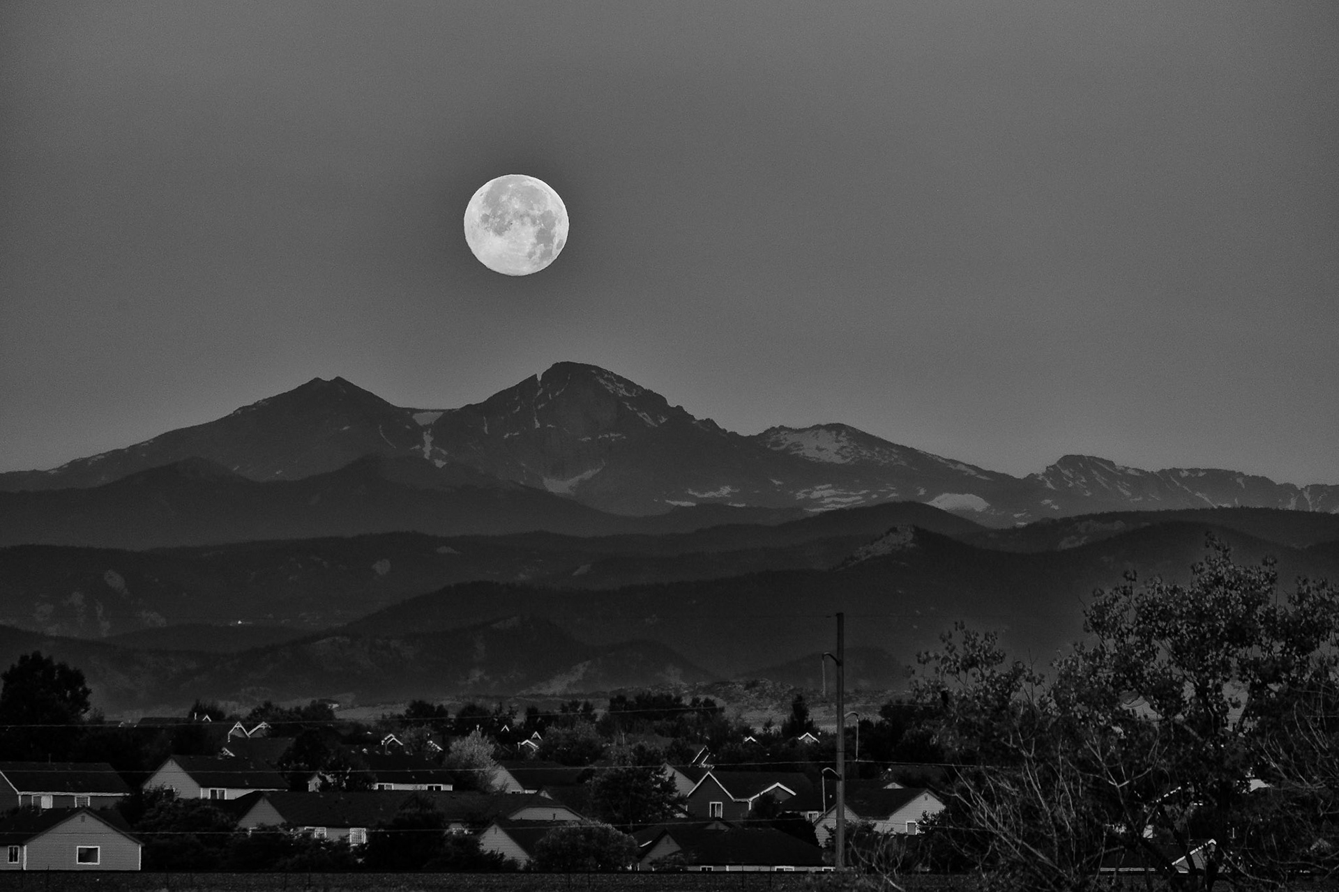 Full moon over Fort Collins