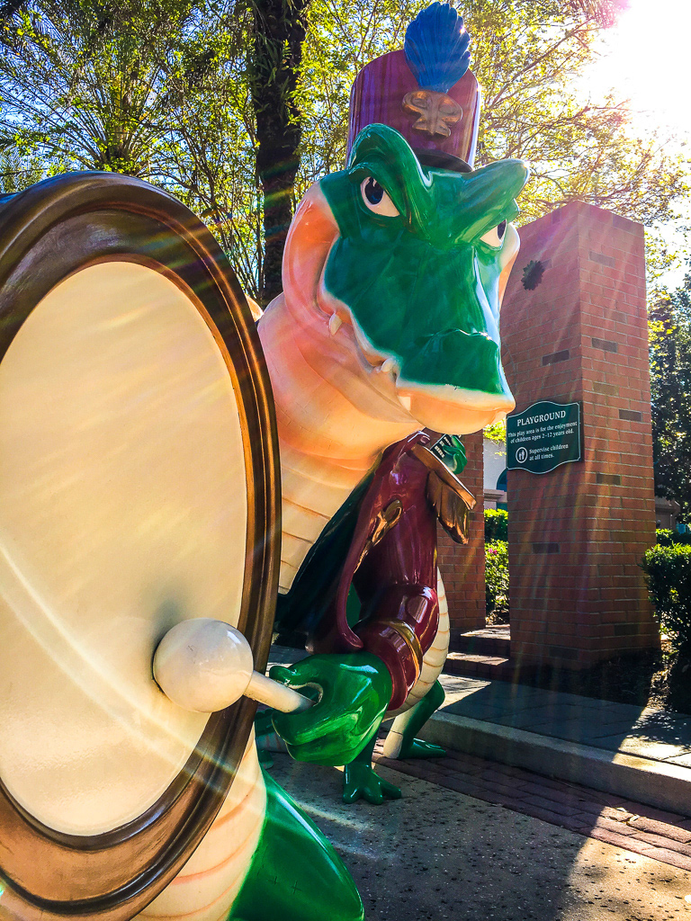 The gator band celebrates Mardi Gras daily over at Disney's Port Orleans: French Quarter Resort!