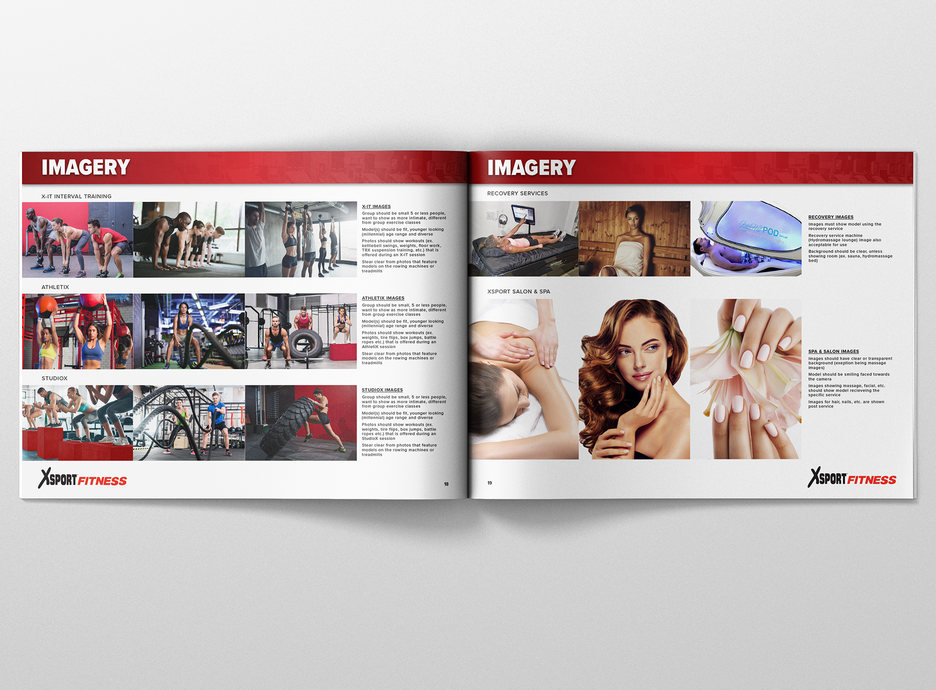 L: Imagery, X-IT, AthletiX, StudioX; R: Imagery, Recovery, XSport Spa