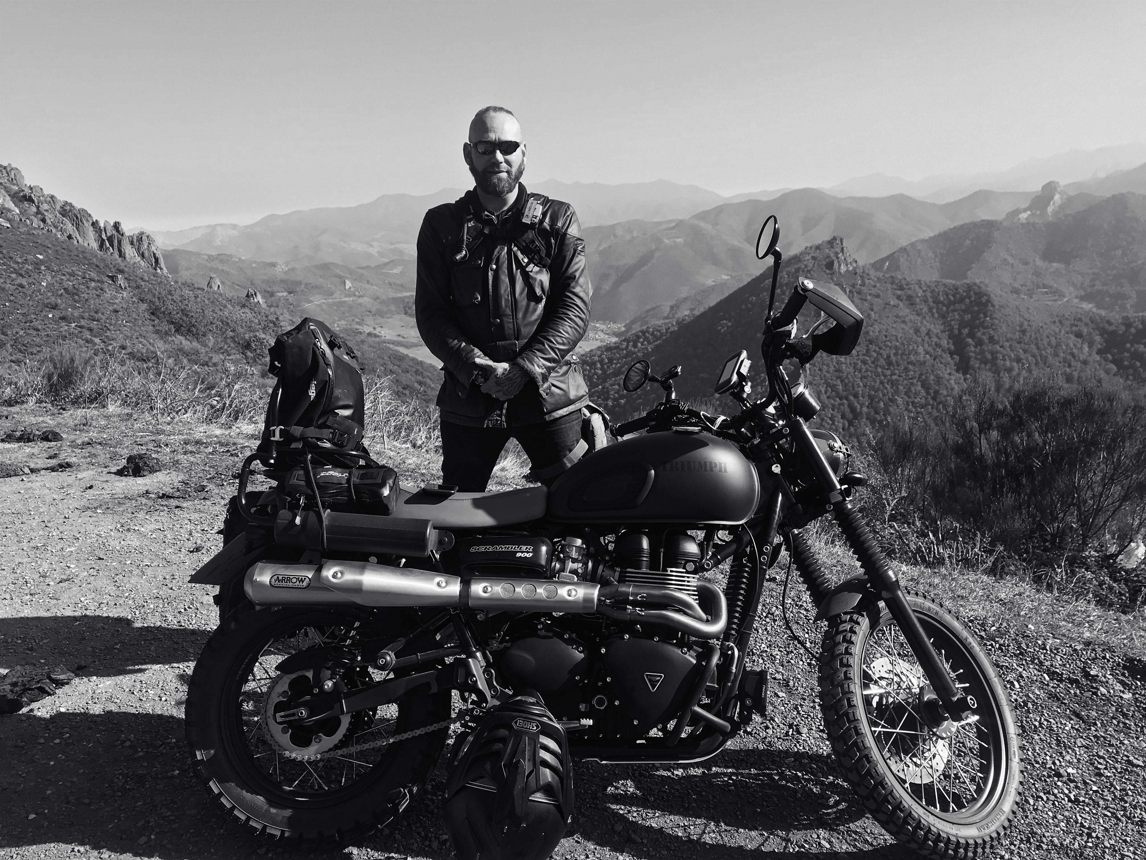 In the mountains of North Spain on the Triumph Scrambler
