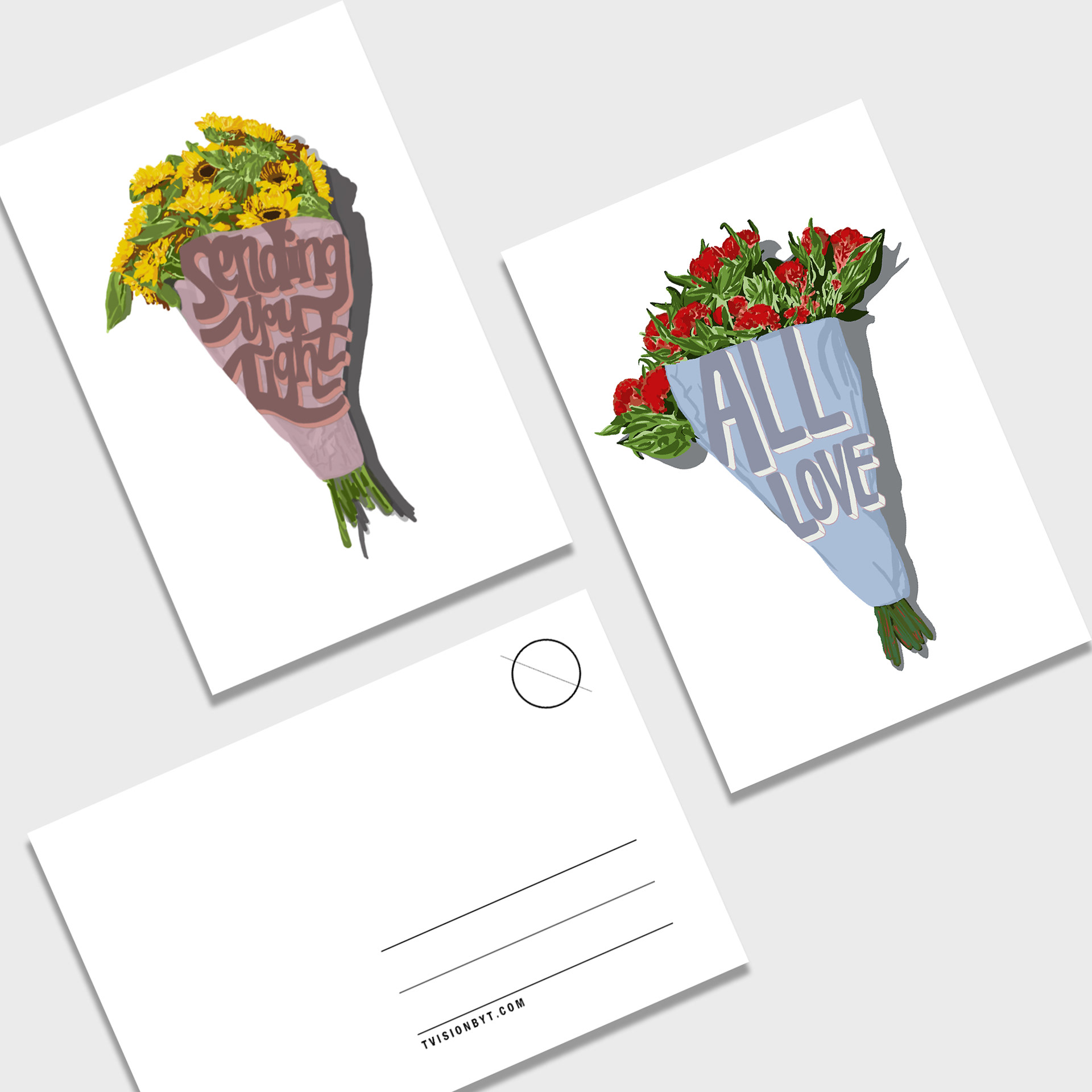 The Flowers Postcard Product Mockup