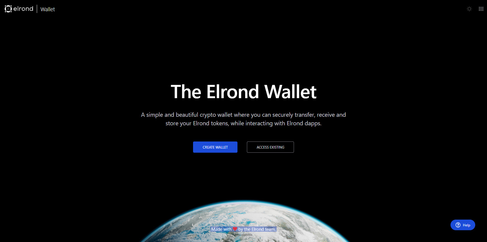 elrond wallet planet earth render