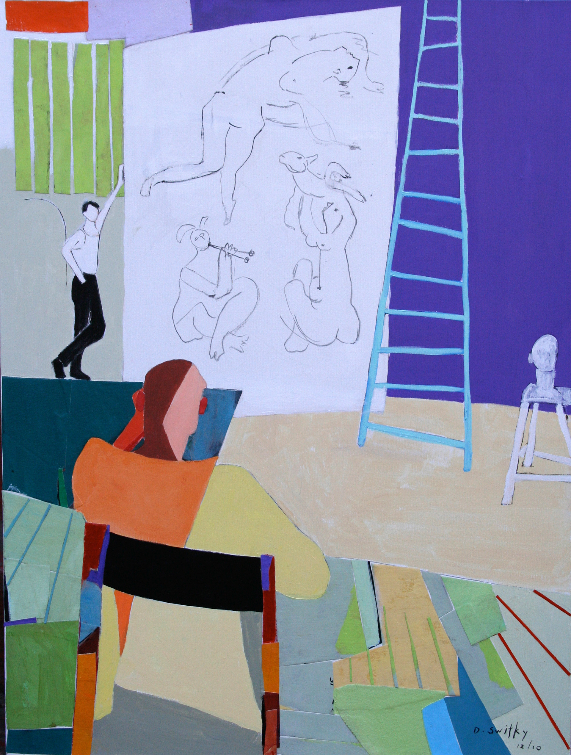 Pablo in His Studio | Acrylic on canvas | 40x30"