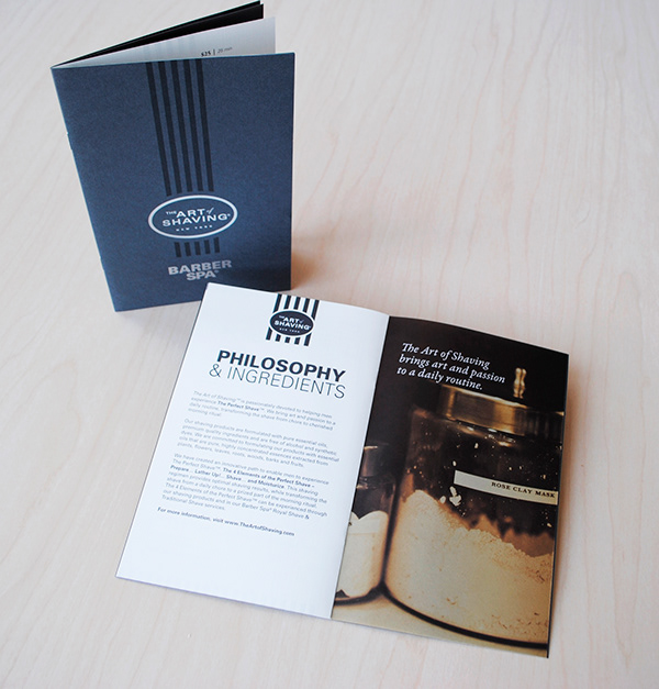 Mayhew Creative The Art of Shaving Barber Spa Menu