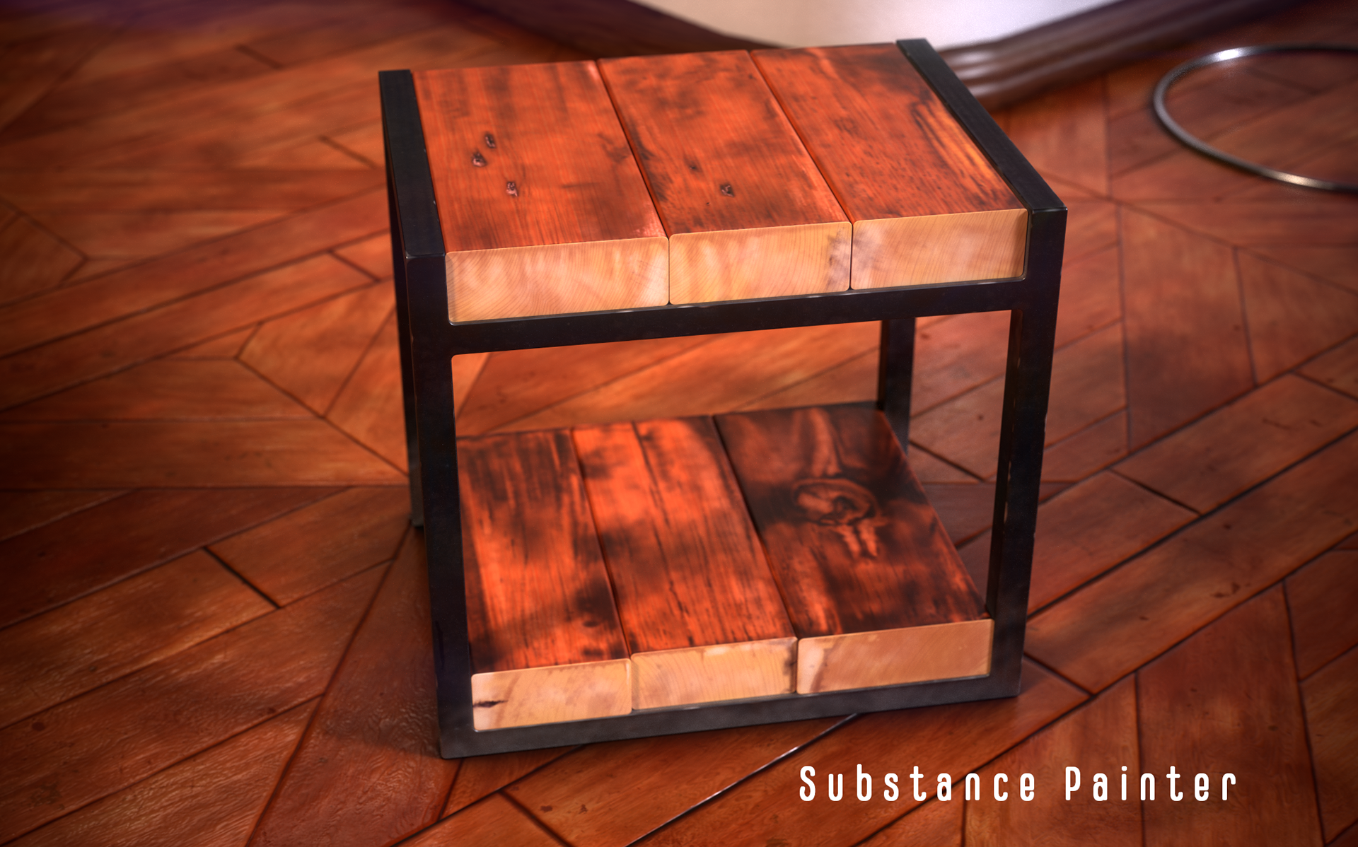 This is the 3D model rendered in Substance Painter