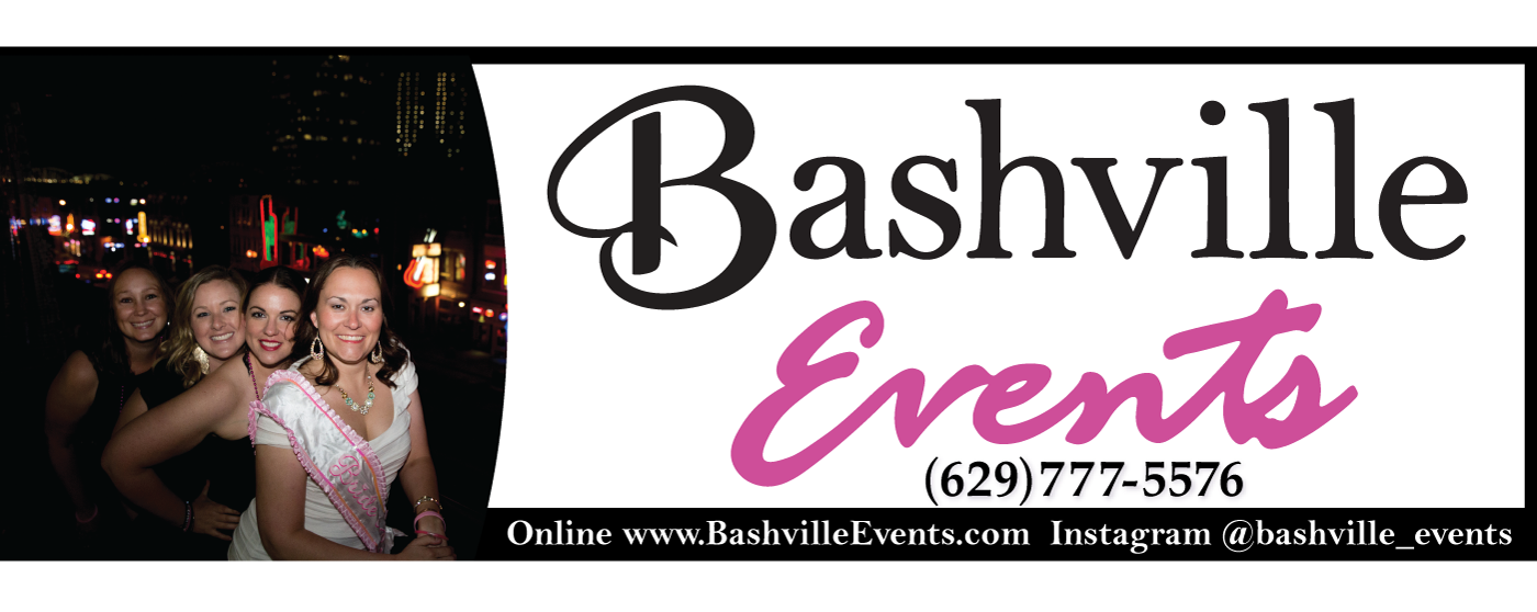 Digital Advertisement with Bashville Events Logo, information and photo of bachelorettes in Downtown Nashville, TN Copyright 2017-2018 Cityscape Creative