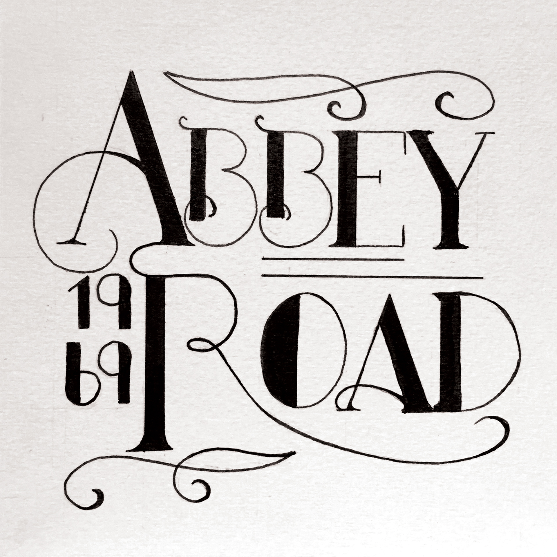 Abbey Road - 5"x5" - Ink on Paper