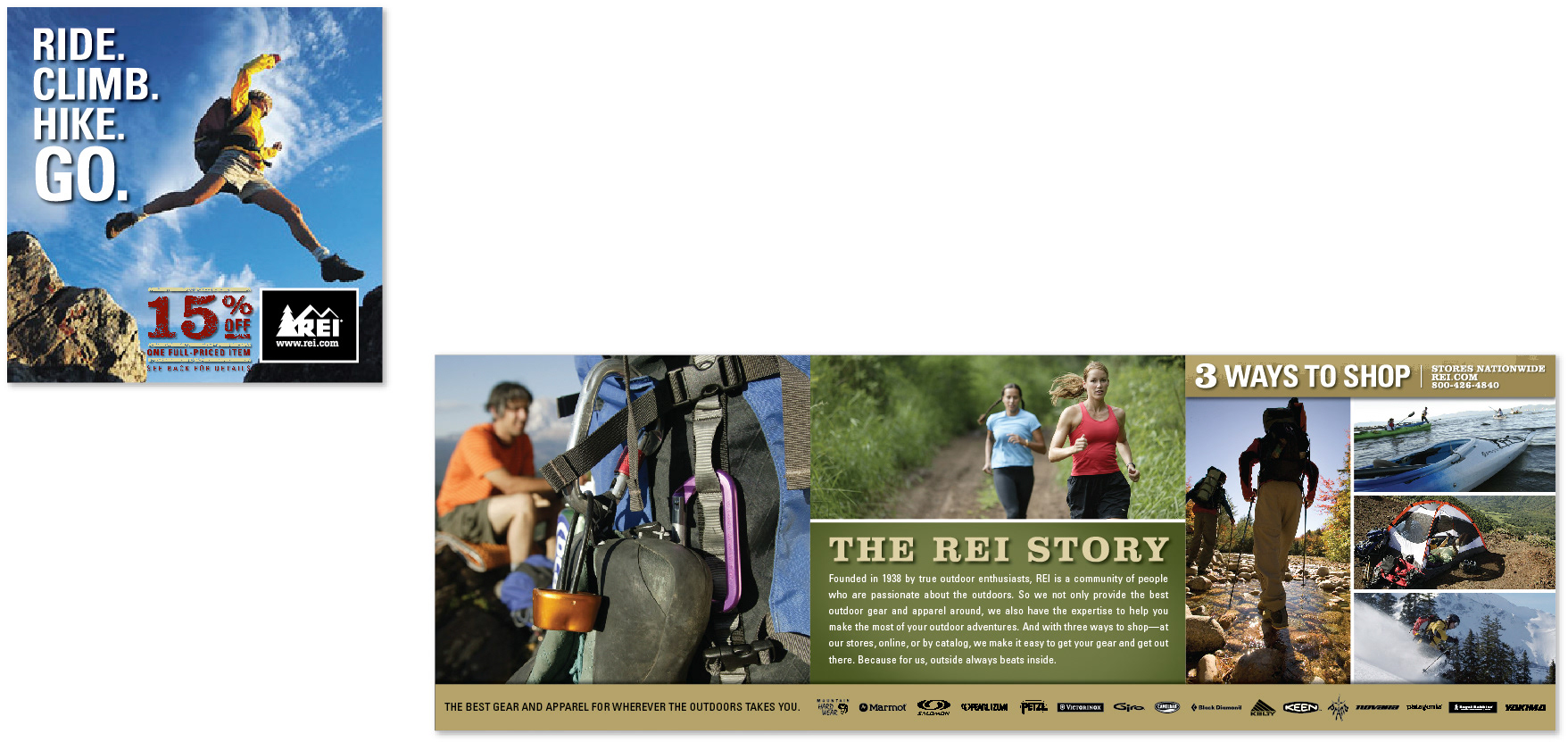 REI membership grassroots flyer—Design and production