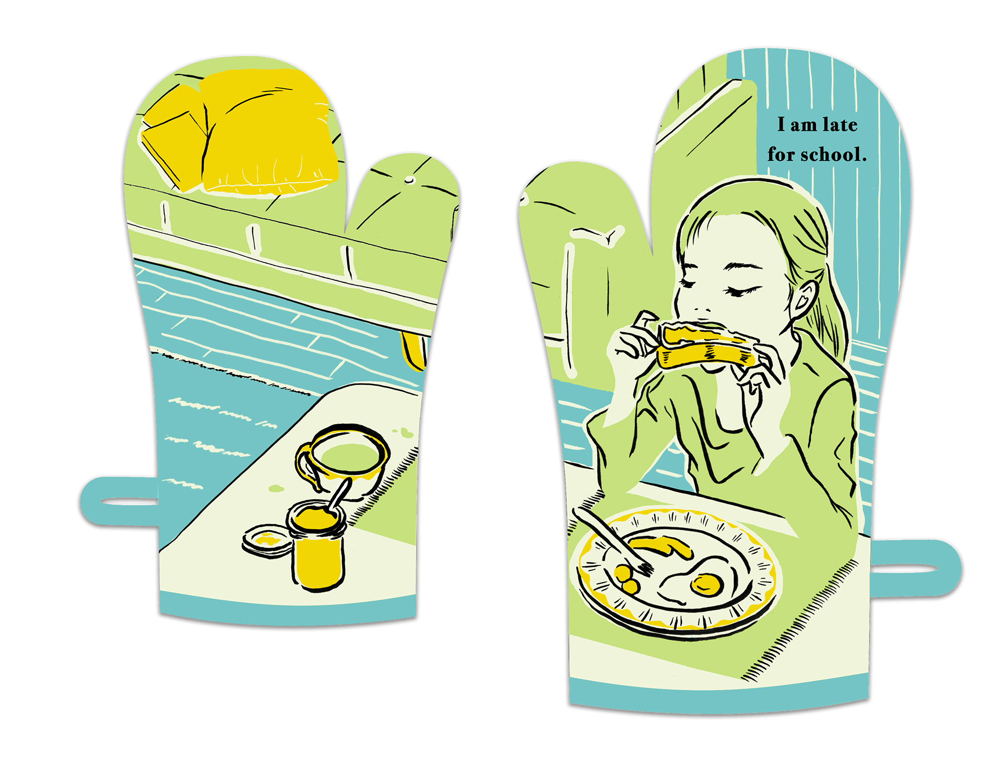 Michiko Design Illustration Illustrated Oven Mitt