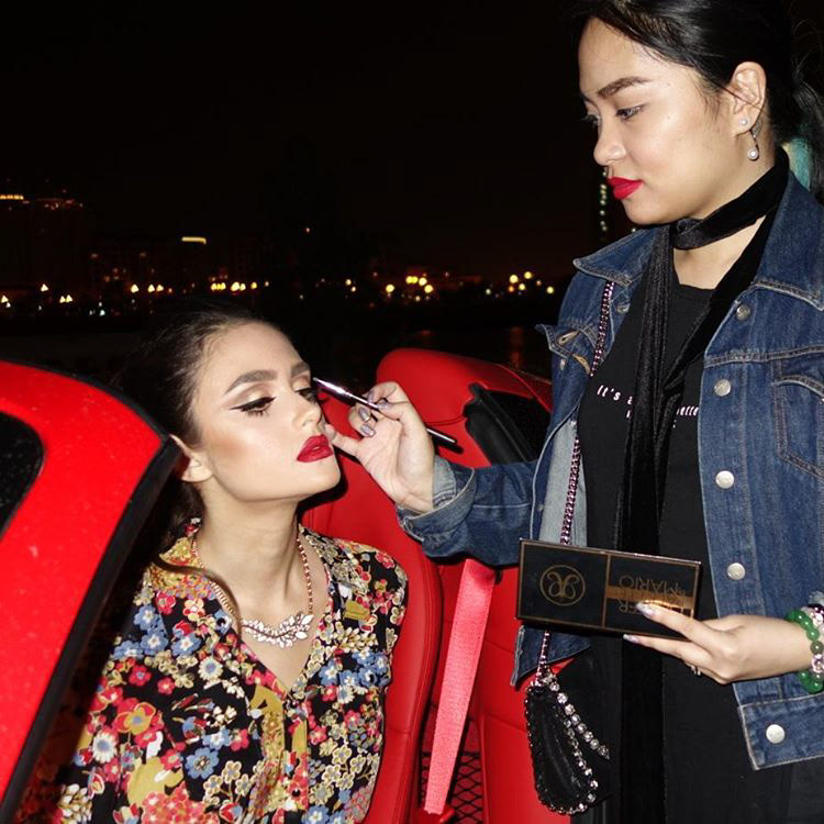 Ferrari x Harayer magazine photoshoot makeup