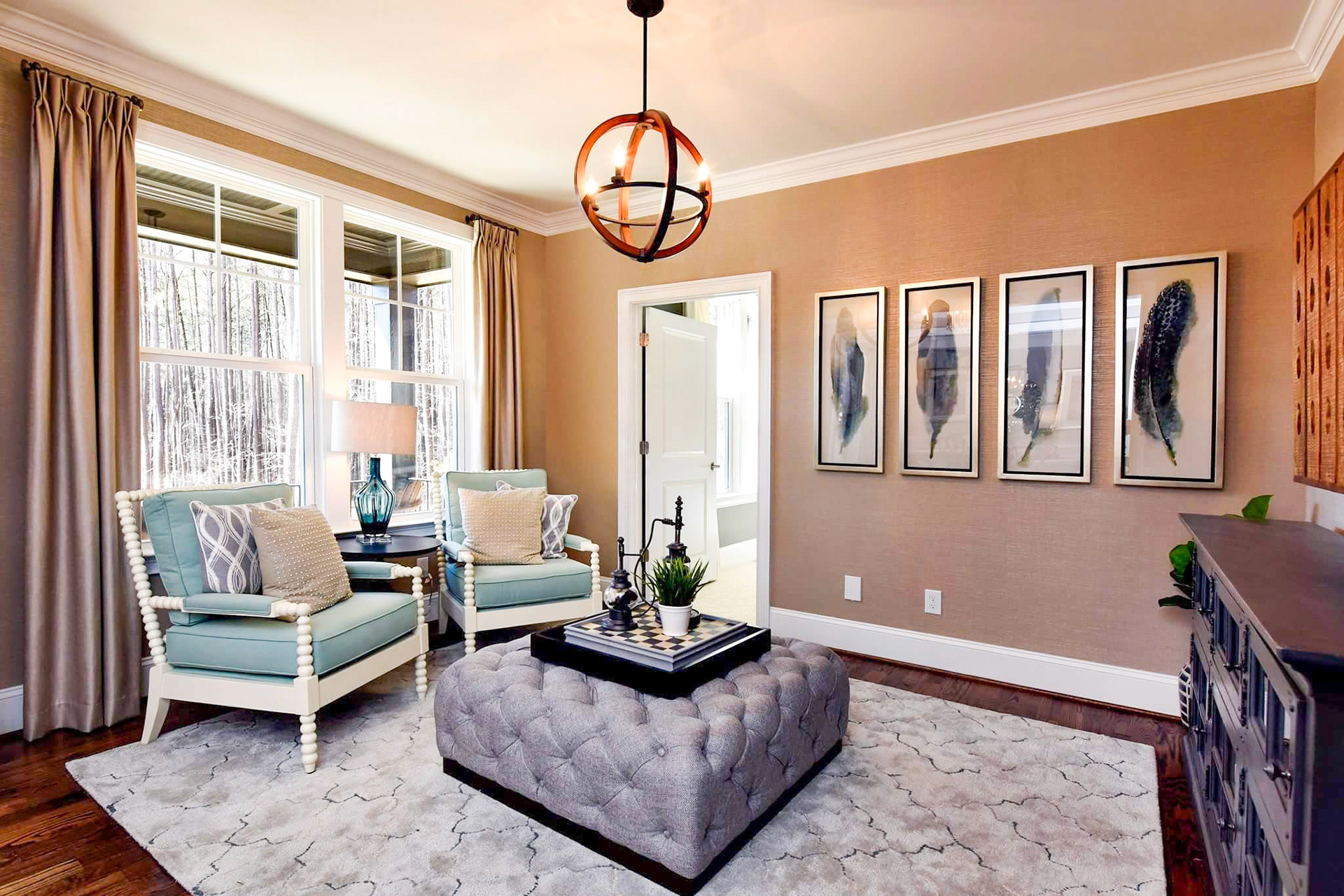 Personal Selections: Flooring & lighting. Other selections made by Model Home Interiors. Photo Credit: Stanley Martin Homes.