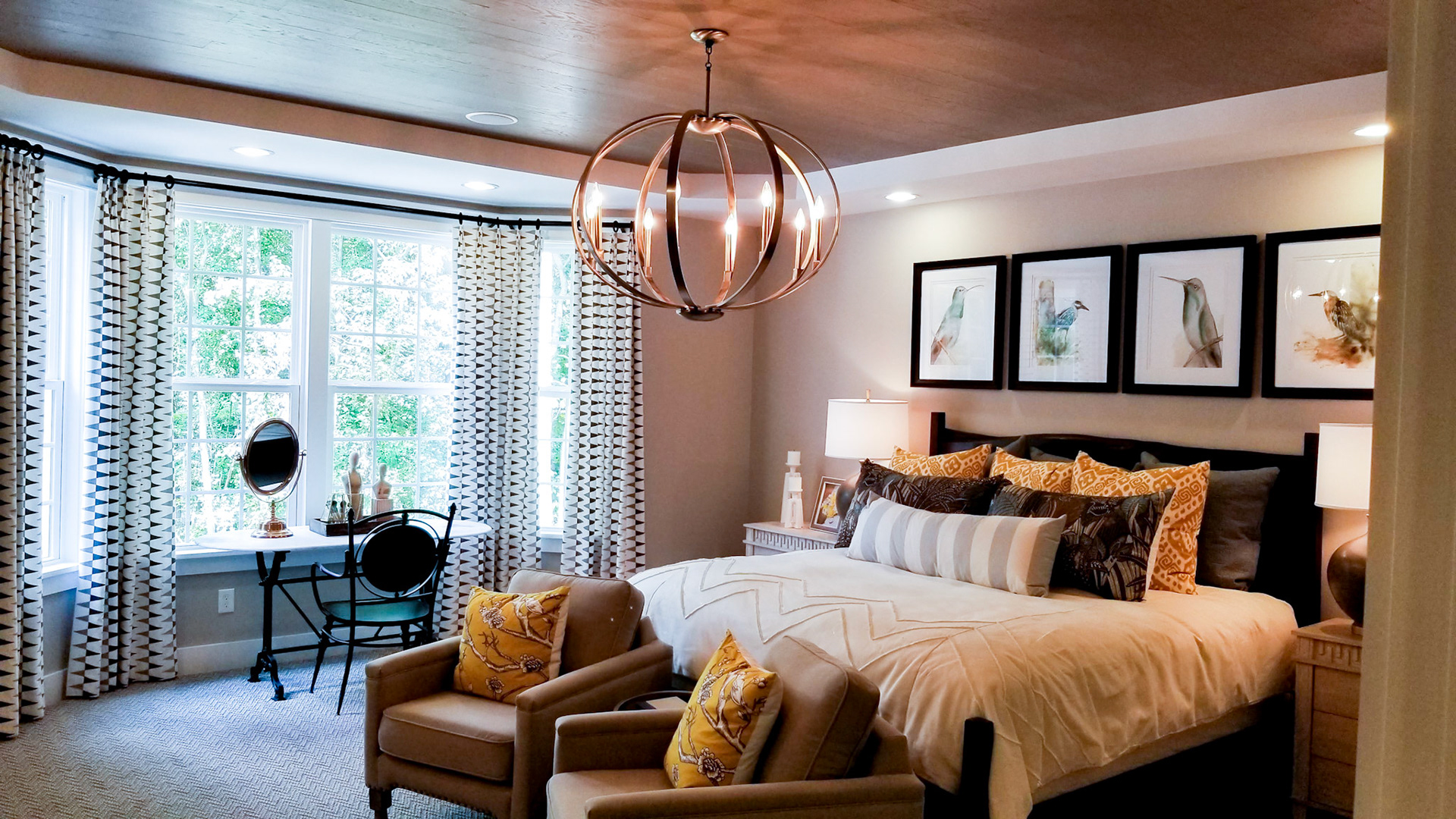 Personal Selections: Flooring, ceiling, and lighting. Other selections made by Model Home Interiors.