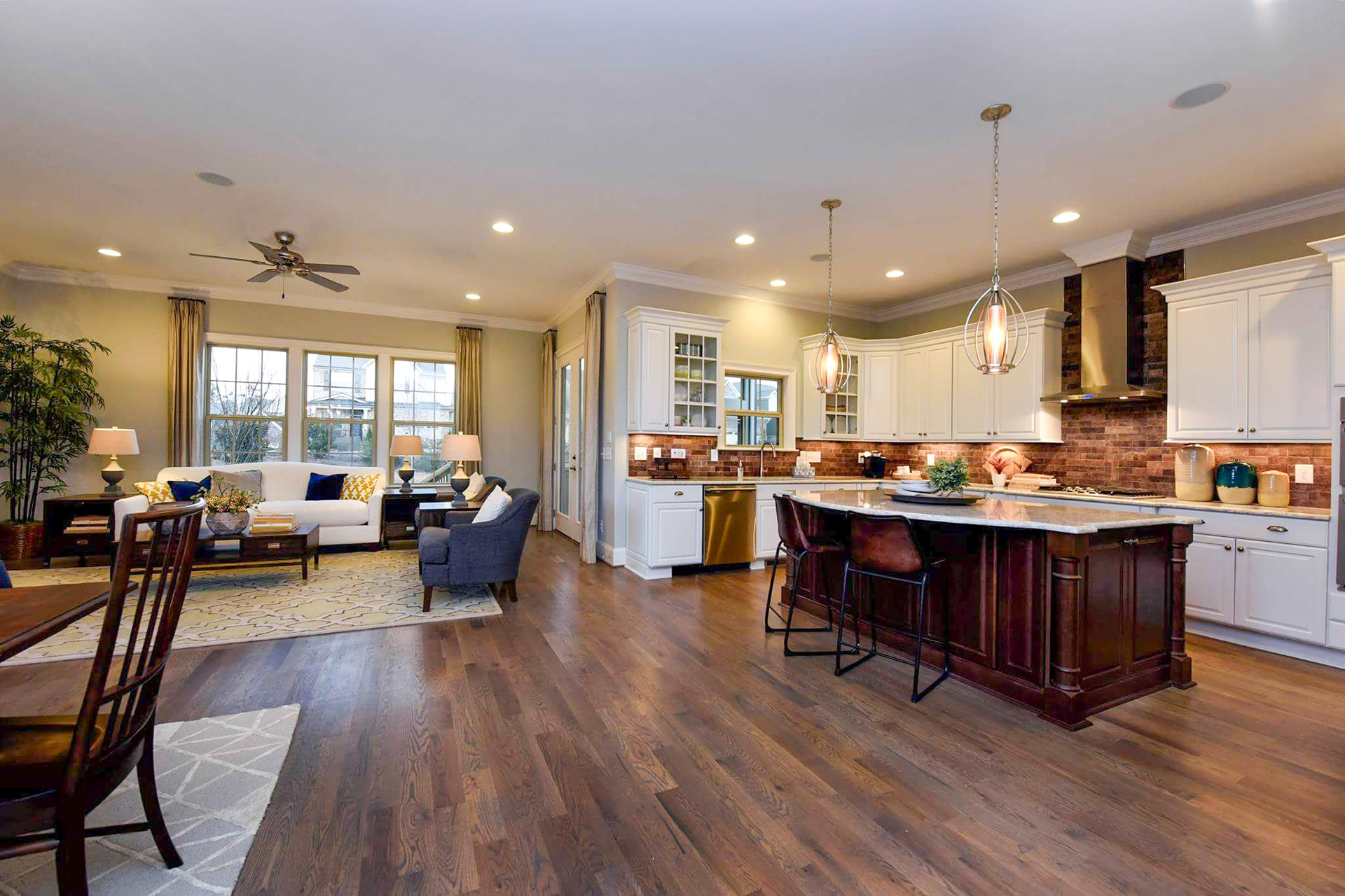Personal Selections: Tile, flooring, and lighting. Other selections made by Merchandising Concepts.. Photo Credit: Stanley Martin Homes.