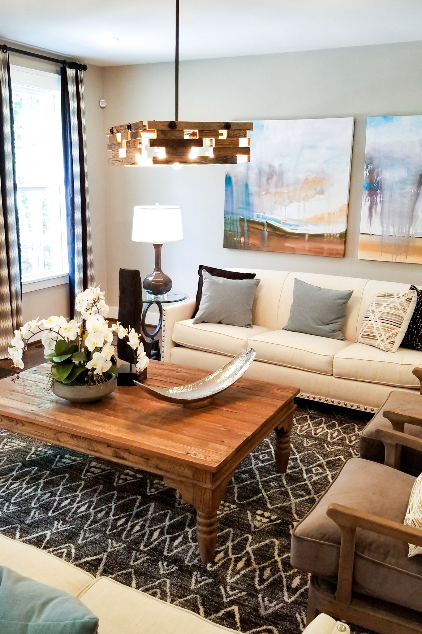 Personal Selections: Flooring & lighting. Other selections made by Model Home Interiors.