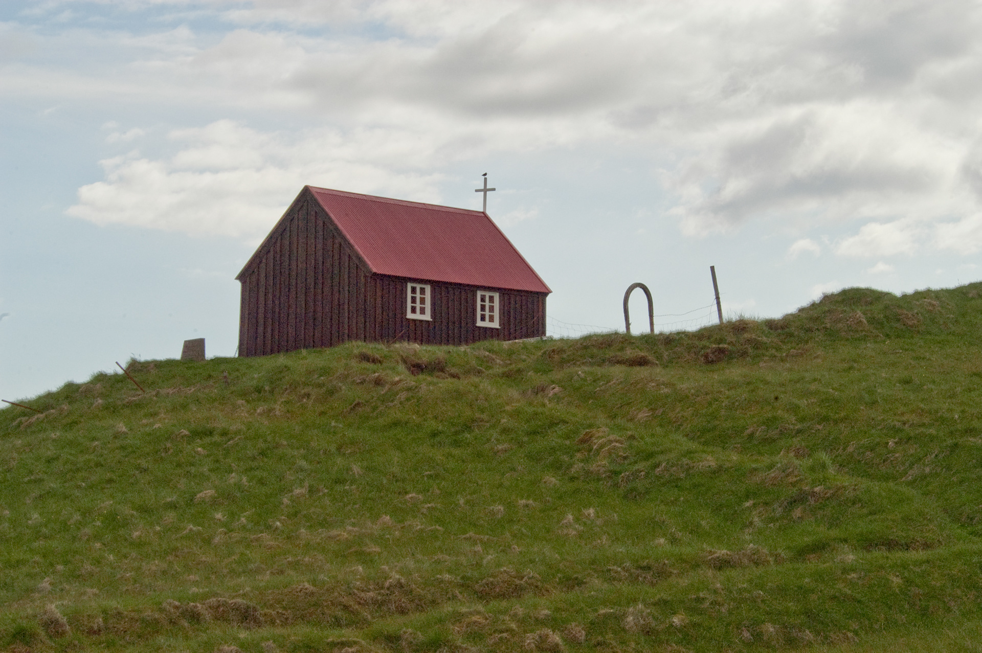 The Old church at krýsuvík that was set on fire in january 2010