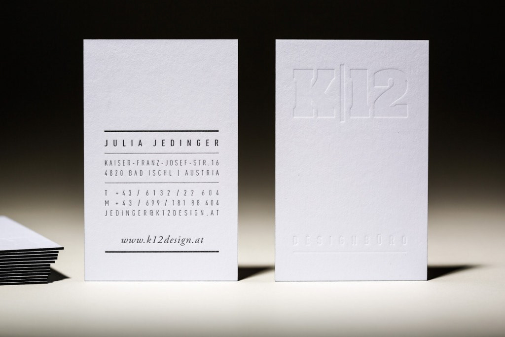 Produktfotografie letterpress Visitenkarte
