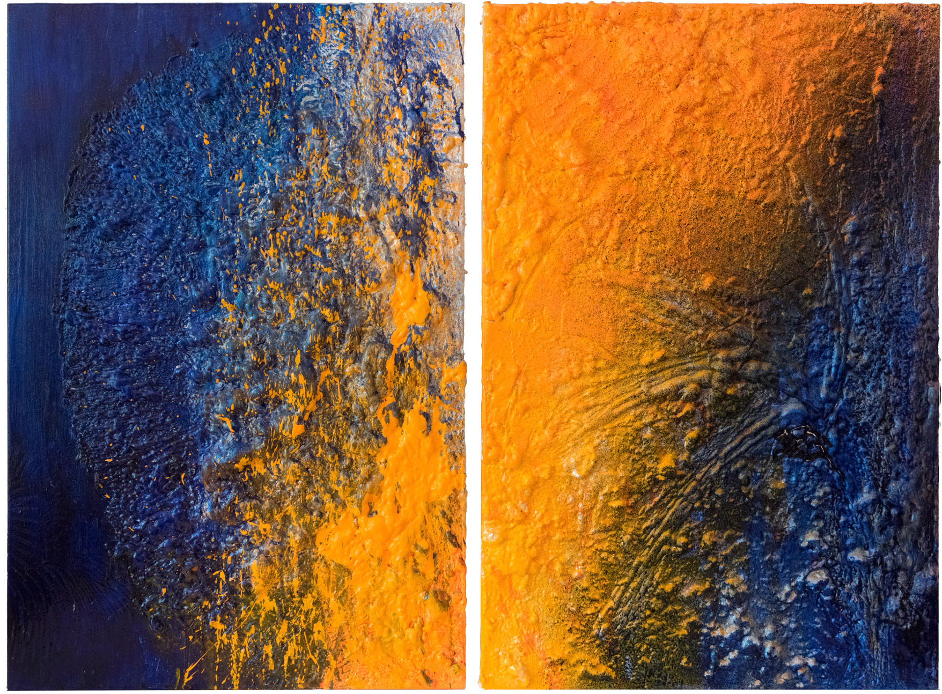 ELKYMY. ‘Streams I’. Acrylic and polyurethane on 2 canvases. 36 x 24 inches each (91.5 x 61 cm)