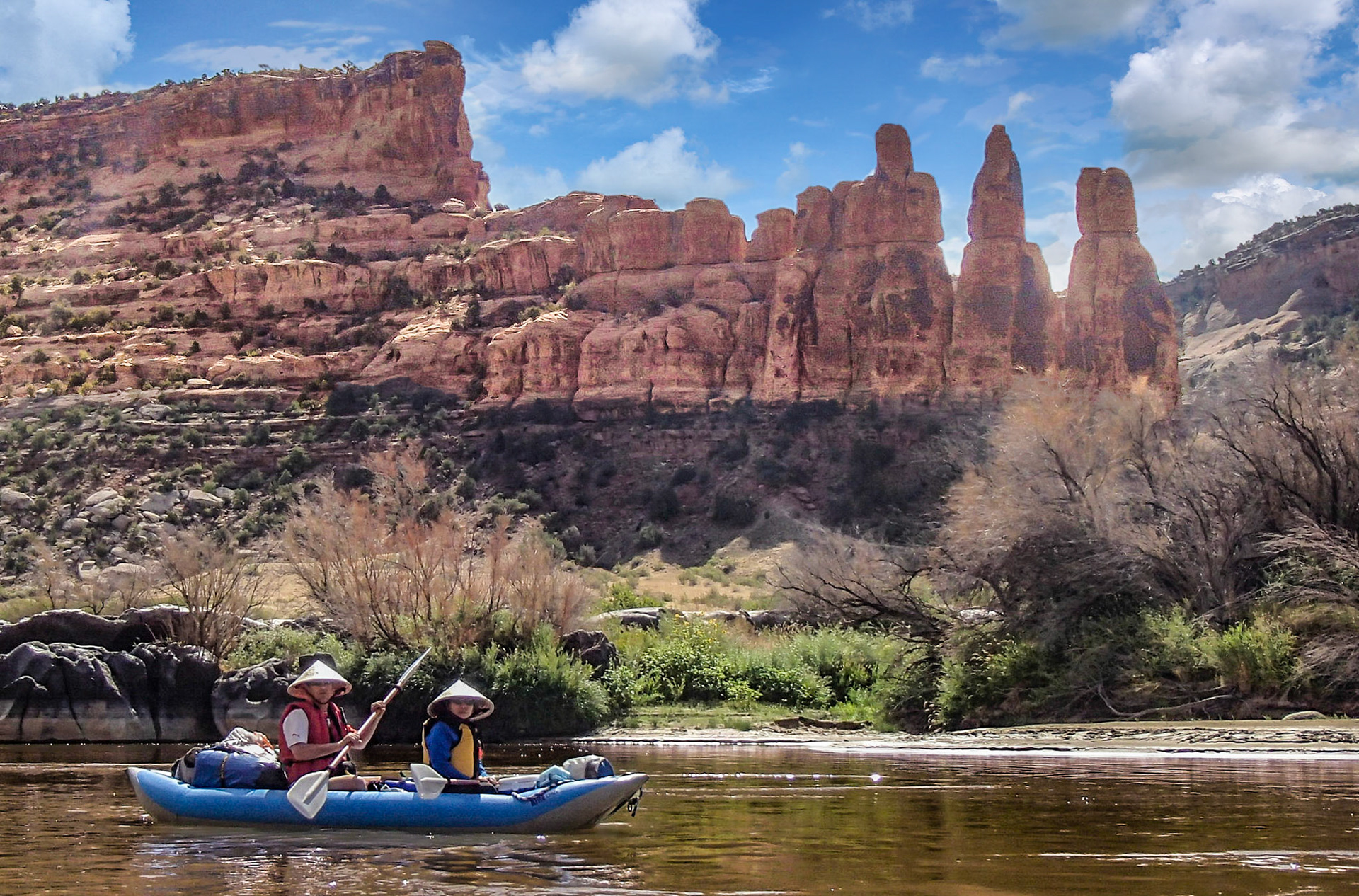 Bicky and I at Black Rocks on the Colorado River -Photo by Paul Parsons